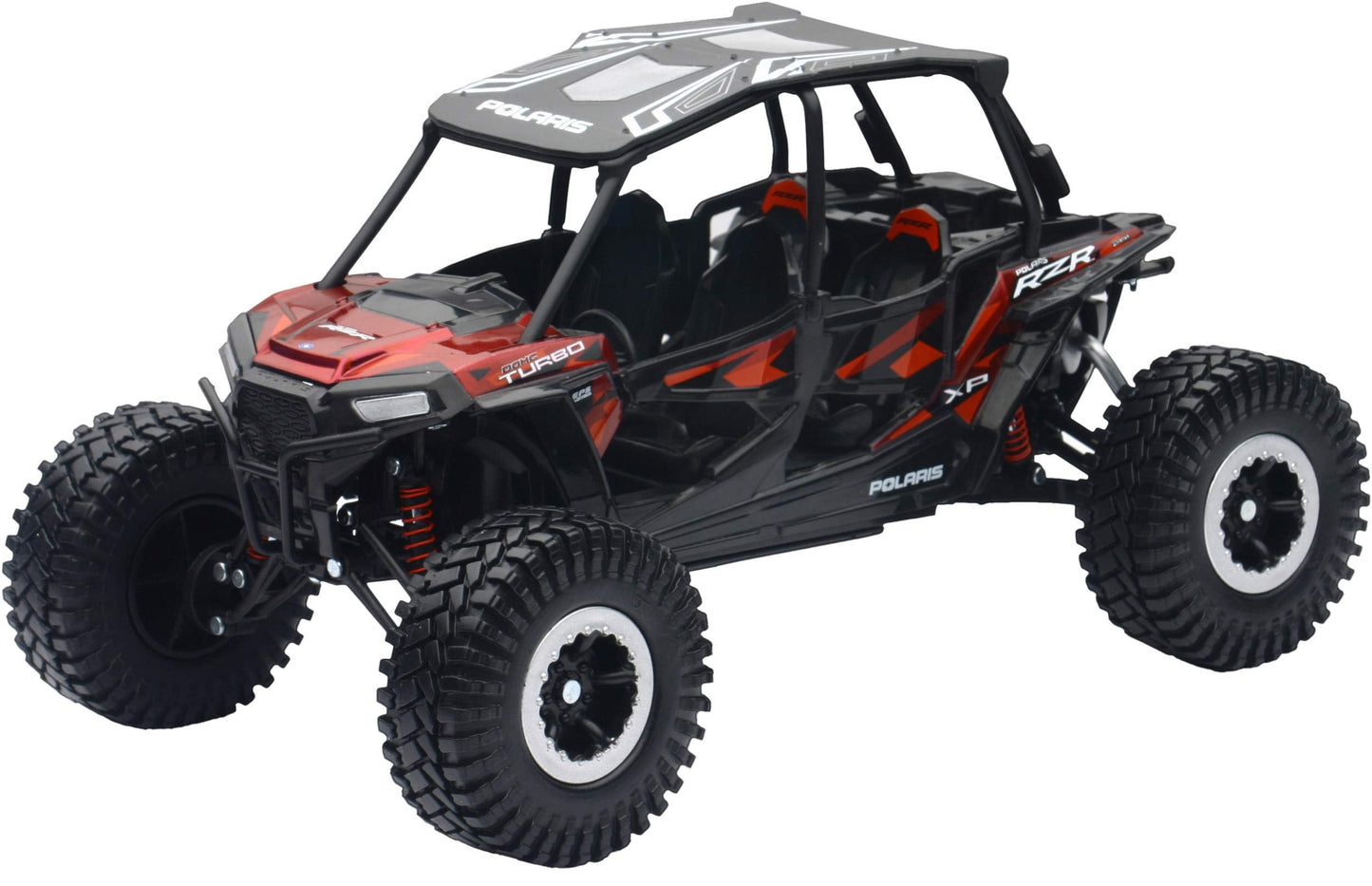 New-Ray 959-0125 Replica 1:18 UTV Polaris RZR 4 Turbo XP RC Red – Kids Toy