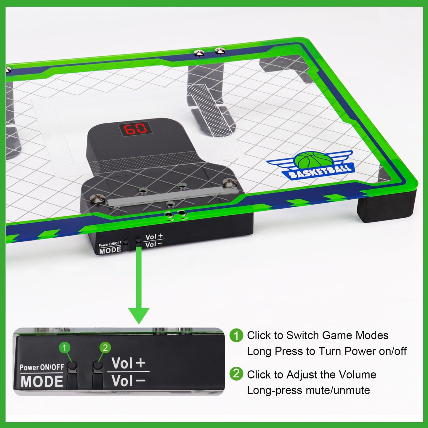 NEXBOX Mini Over-The-Door Basketball Hoop – Indoor Kids Basketball Set with Scoreboard