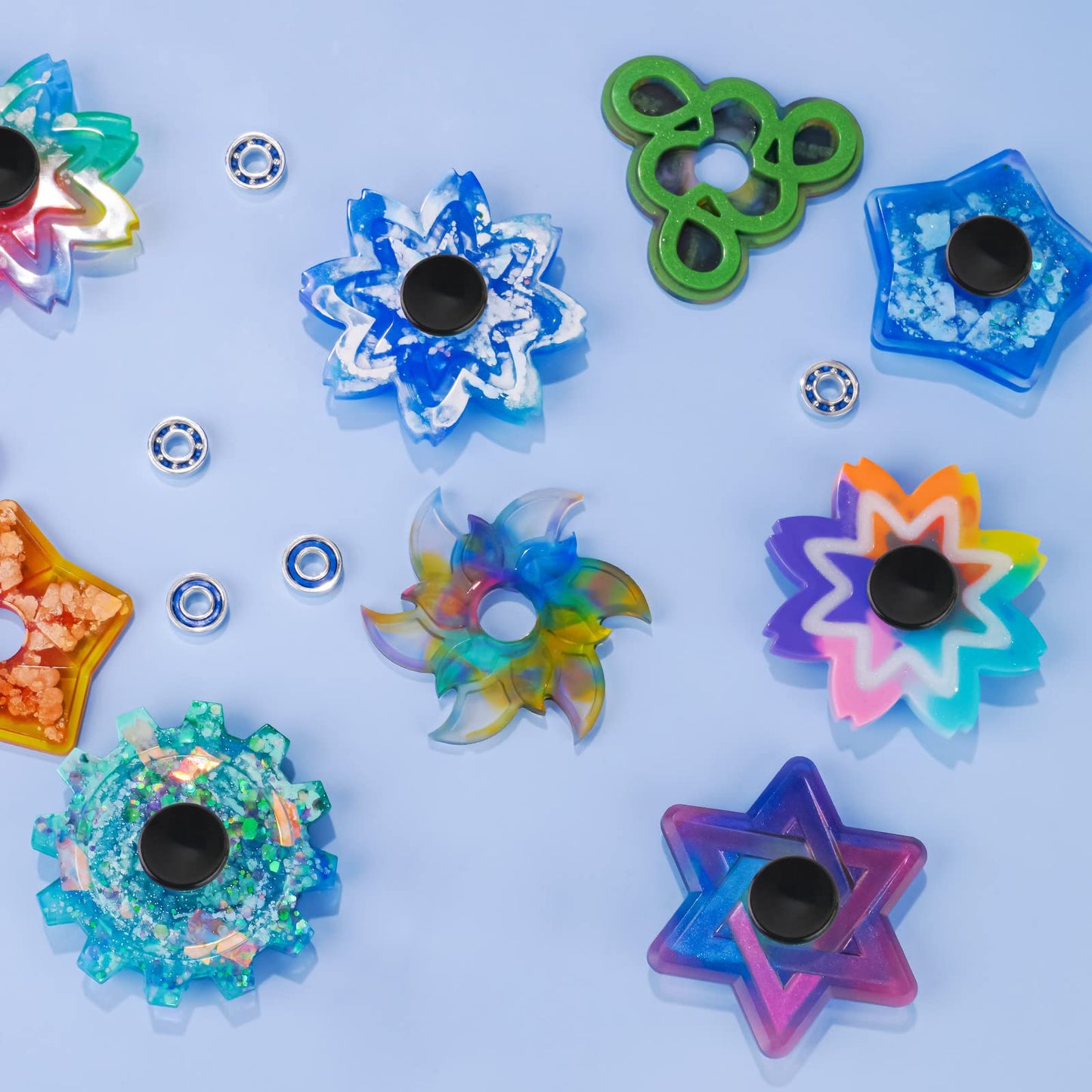 NiArt 24-Pack MR137 Bearings with Caps for DIY Fidget Spinners