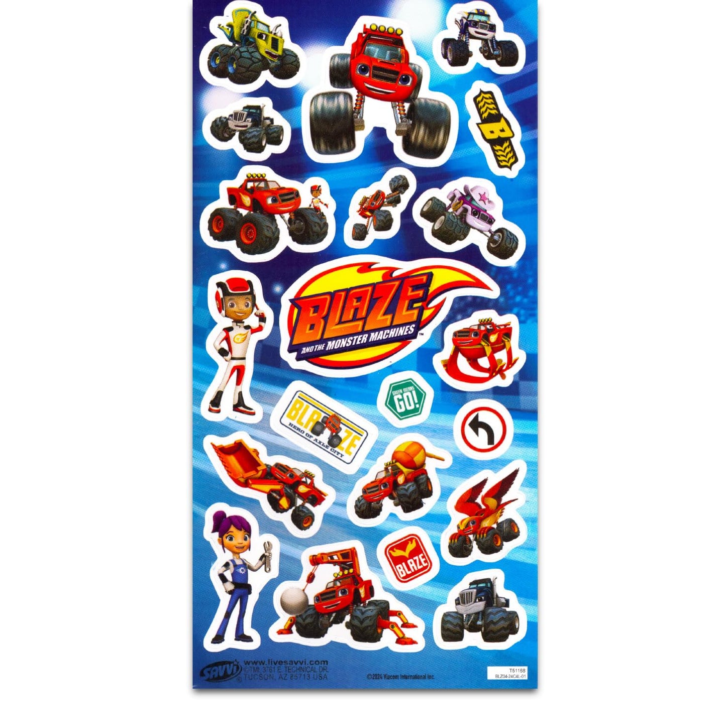 Nickelodeon Blaze and the Monster Machines Sticker Set — 12 Pack Party Favors