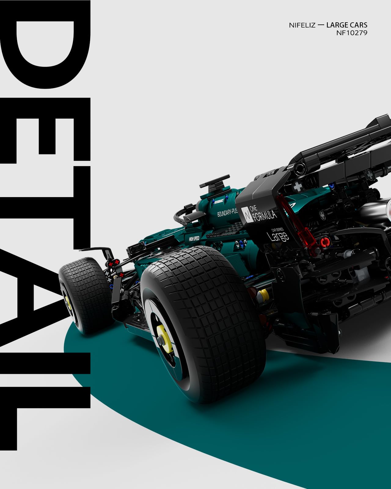 Nifeliz AM24 Formula 1 Racing Car Building Set – 1:8 Scale, 2351 Pcs, NF10279