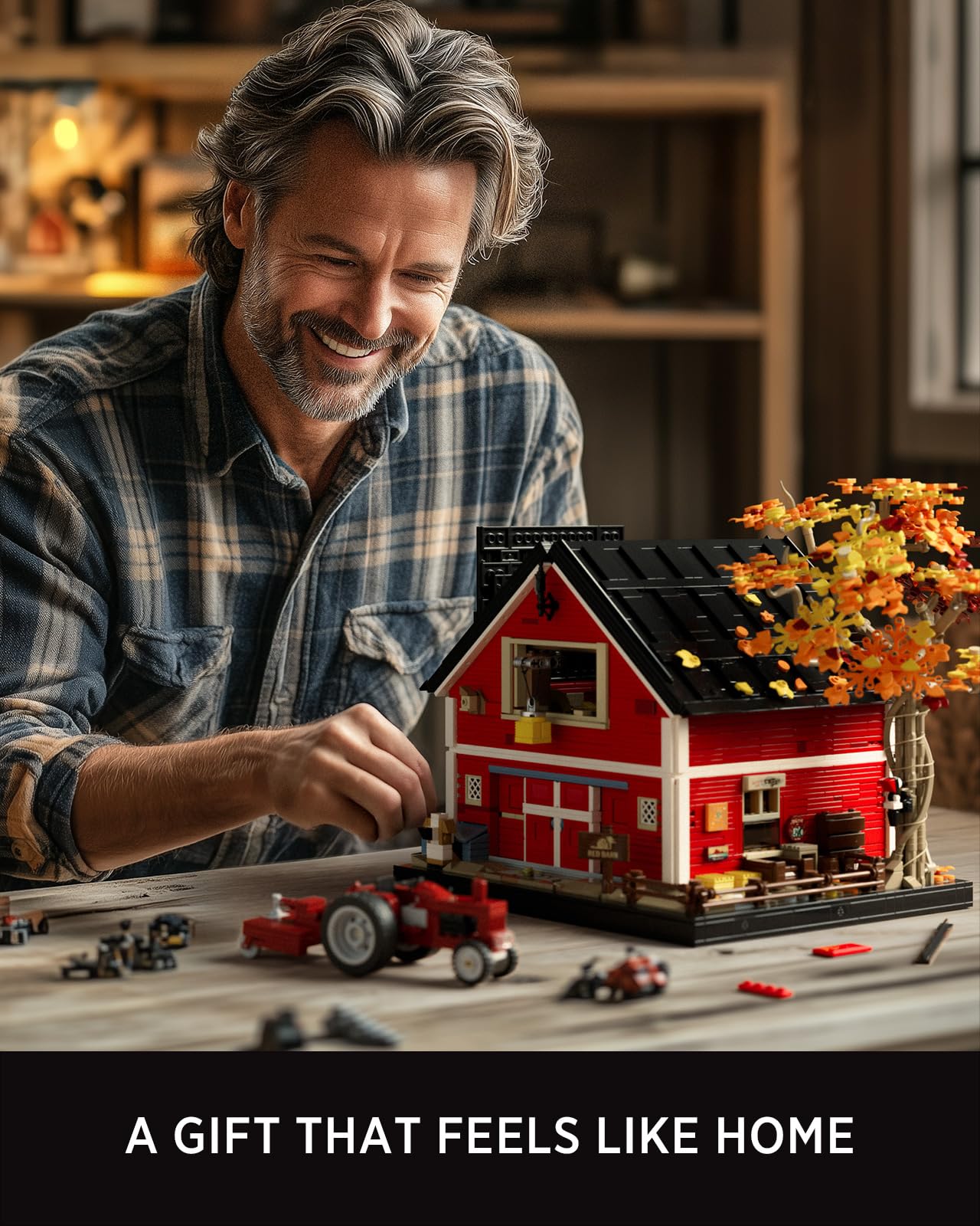 Nifeliz Red Barn Building Set for Adults – Vintage Countryside Model, 3,507 PCS (NF10314)