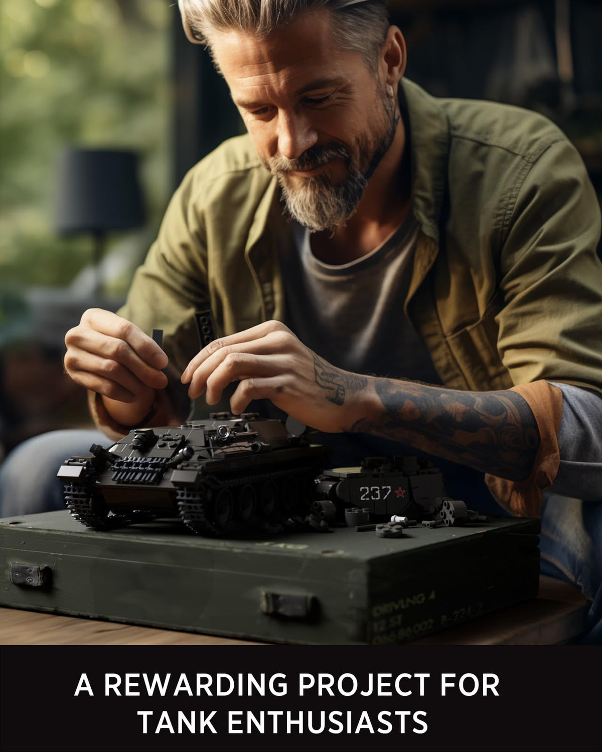 Nifeliz T34/85 Tank Building Set — 818 Pieces, Realistic WW2 Army Model for Display | NF10270