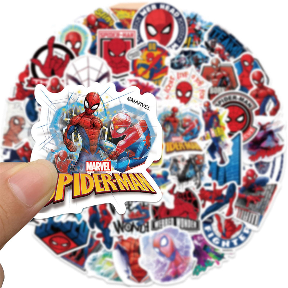 NineGirl 50Pcs Cartoon Spider-Man Stickers – Vinyl Waterproof Decals for Laptops & Water Bottles