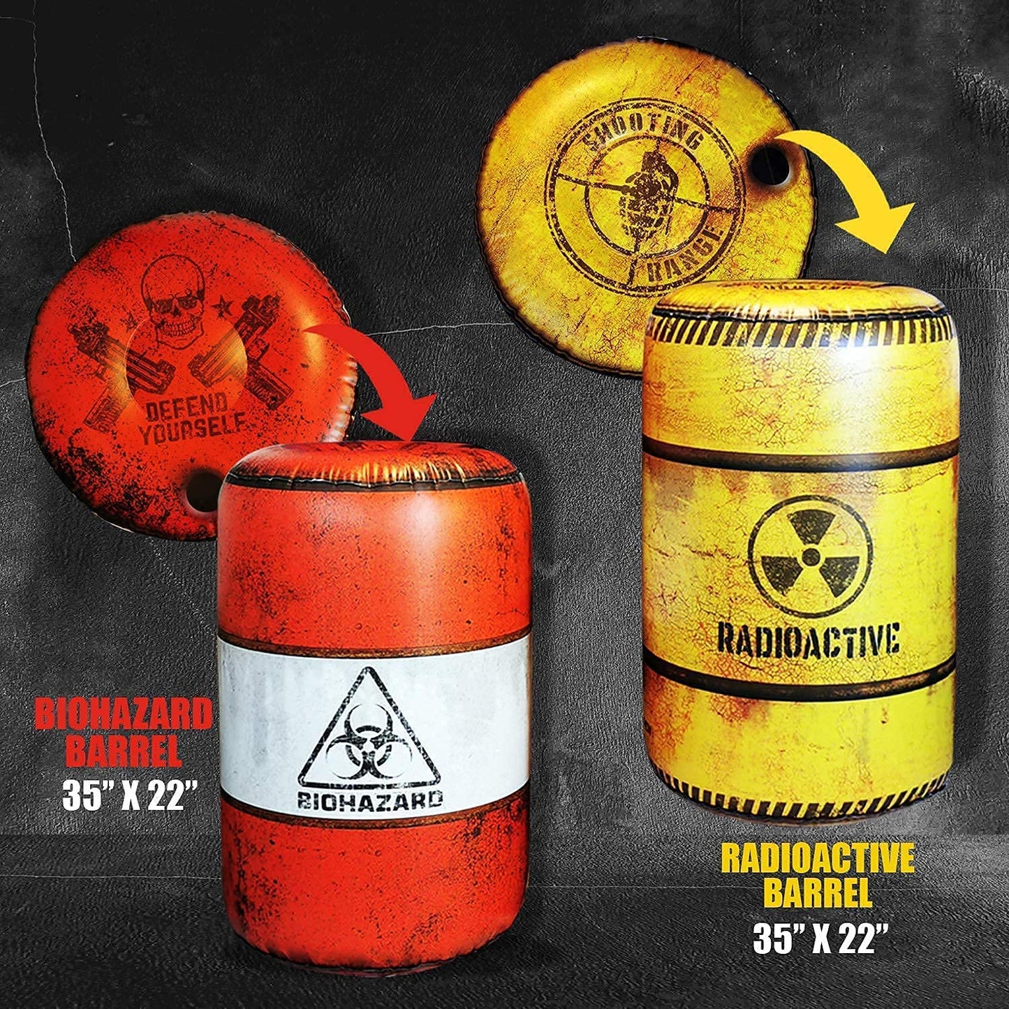 NINOSTAR Barrels Inflatables Set – Battle-Ready Arena for Nerf, Laser Tag & More