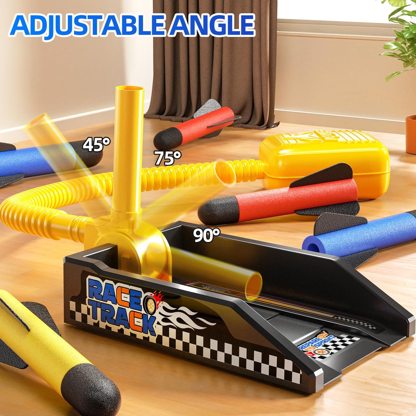 NIPLOOOW Rocket Toy Car Launcher — 2 Cars, 6 Foam Rockets, Outdoor Fun