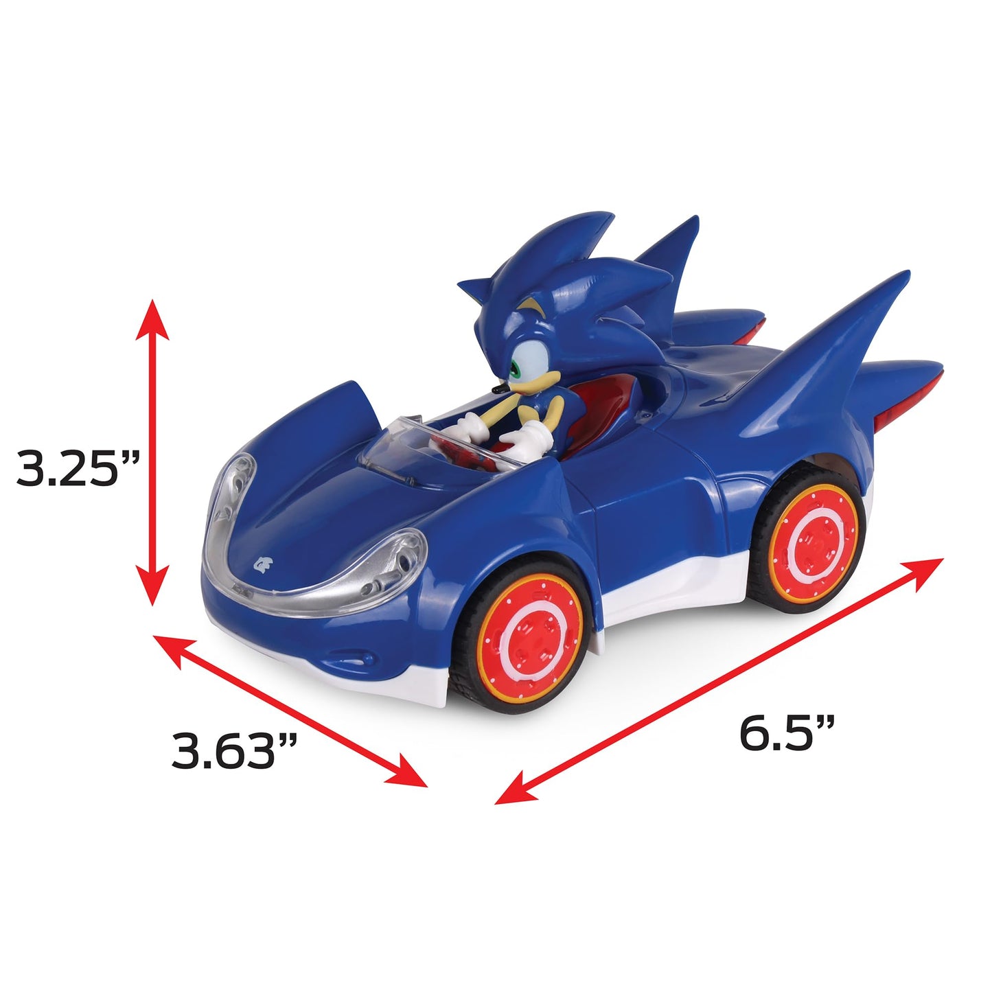 NKOK Sonic Pull Back 3-Pack: Large Race Set with Sonic, Knuckles & Silver – No Batteries