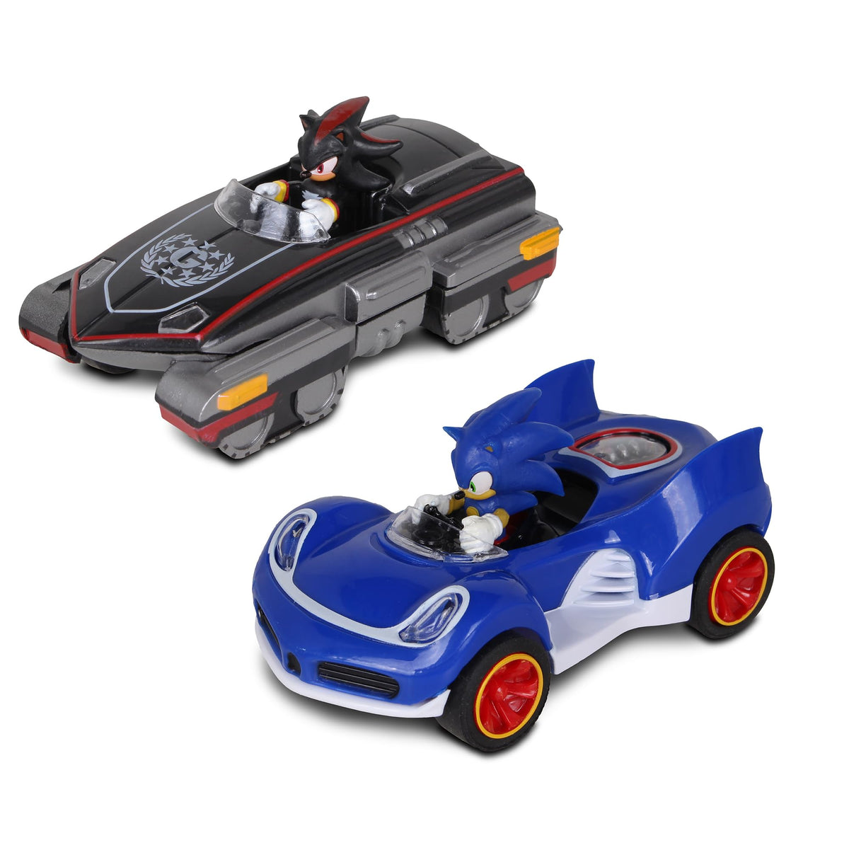 NKOK Sonic Shadow Pull-Back Cars – No Batteries Required, All-Stars Racing Duo