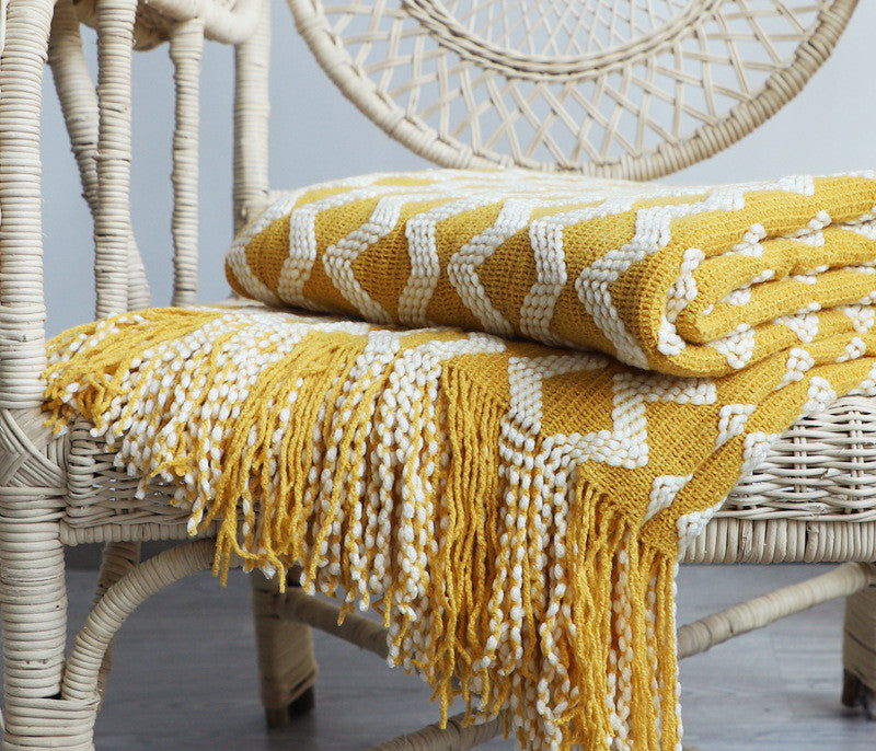 Nordic Knitted Decorative Blanket, Luxury Sofa Blanket