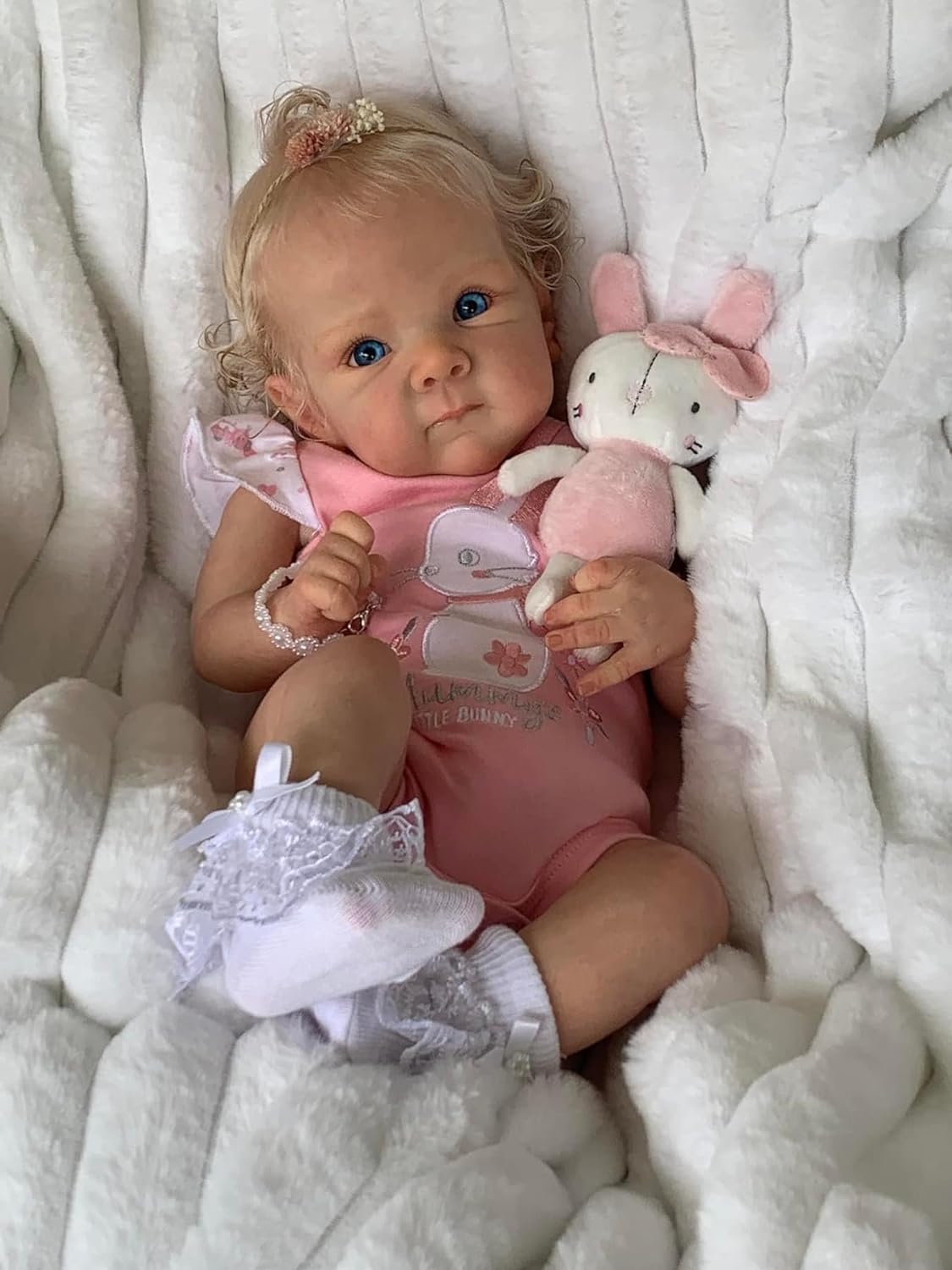 NPKCJZY Lifelike 18-Inch Reborn Baby Doll with Weighted Cloth Body – Blonde Hair
