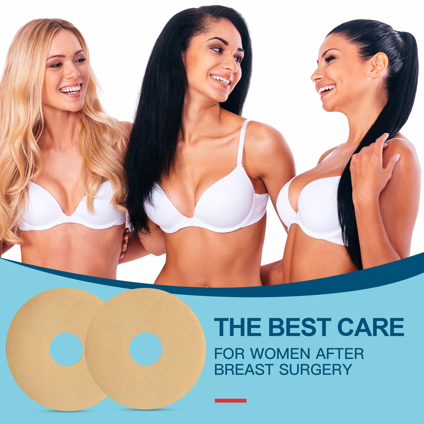 Nubical 6-Pack Silicone Breast Scar Sheets Tape – Round Blue Post-Surgery Scar Care