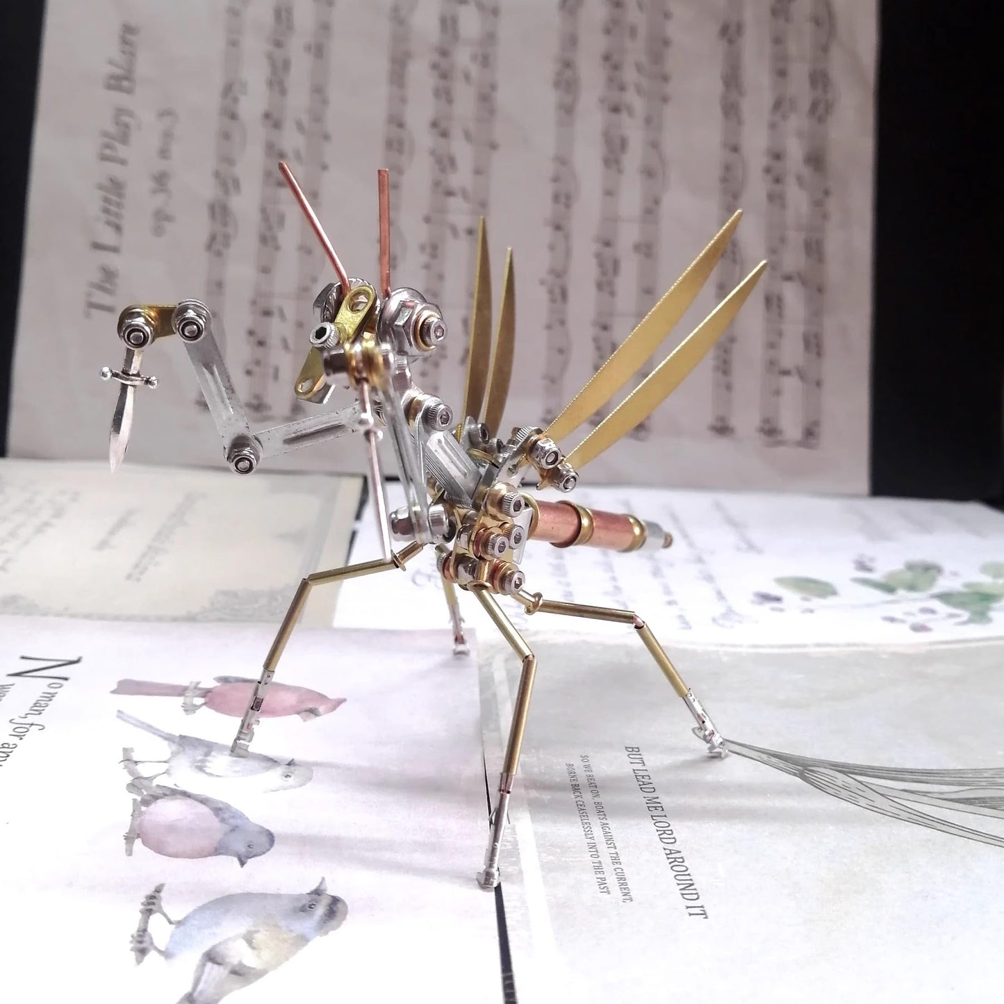NUOSHANZS Mantis 3D Metal Model Kit – Steampunk Insect Puzzle for Adults