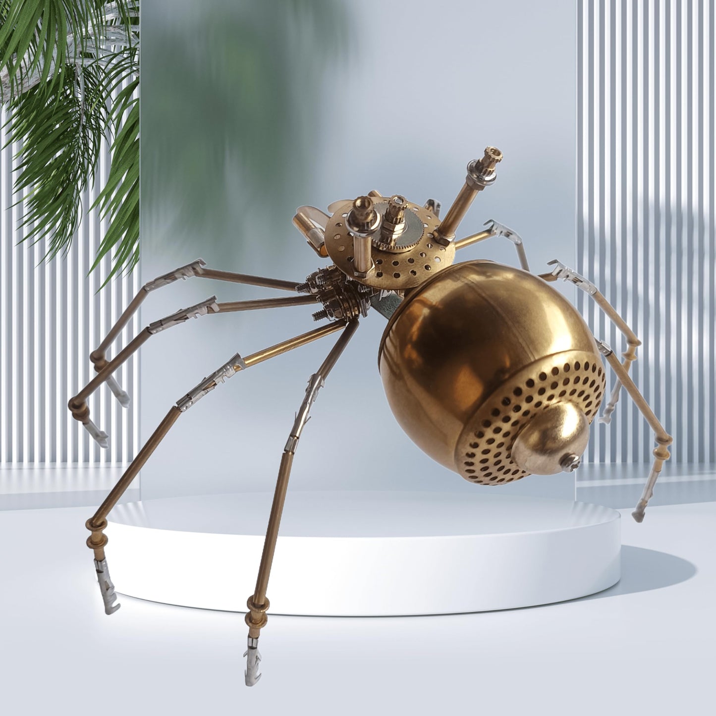 NUOSHANZS Steampunk Golden Spider Model Kit – DIY Brass Insect Puzzle