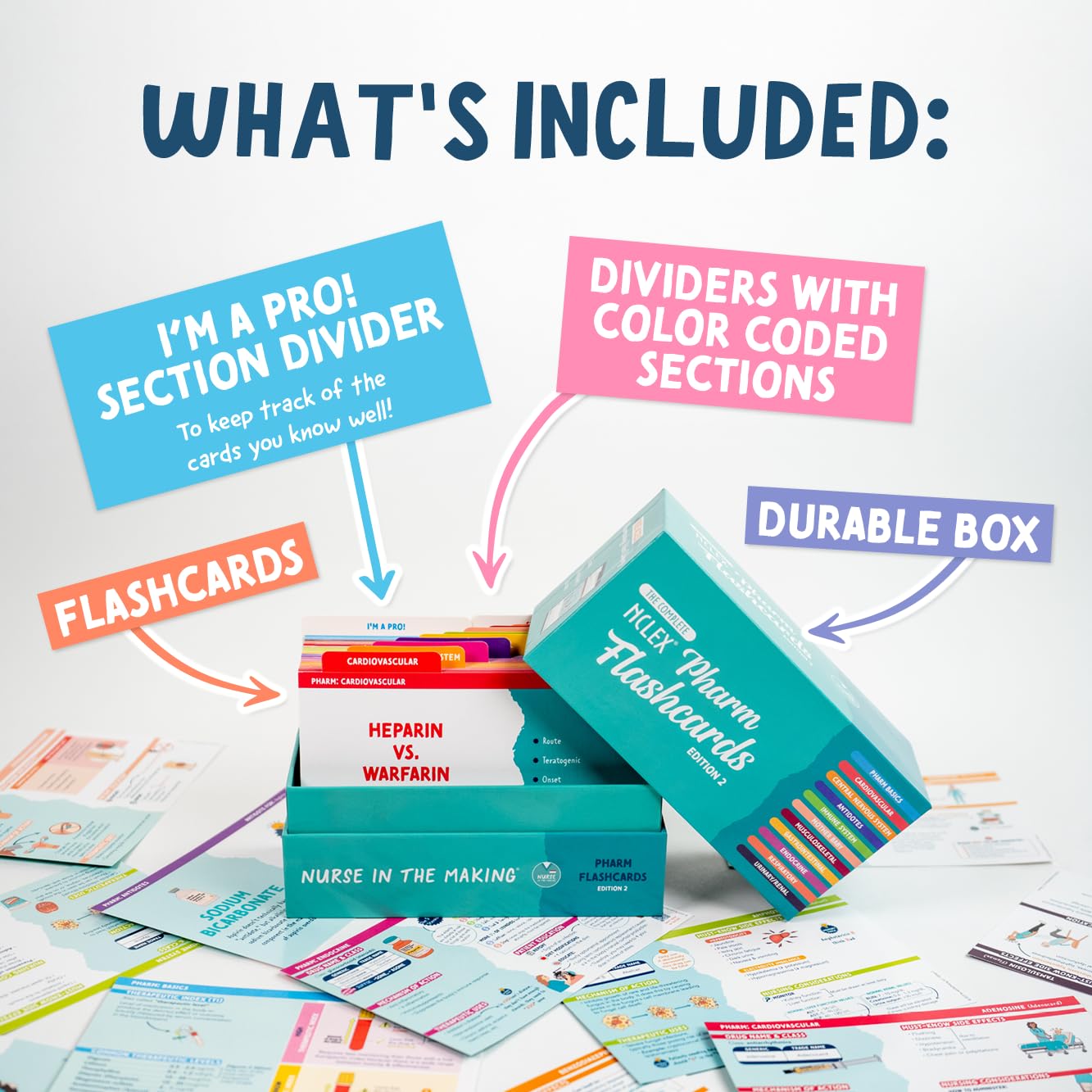 Pharmacology Flashcards by Nurse In The Making – 150+ Medications for NCLEX, ATI & HESI Prep