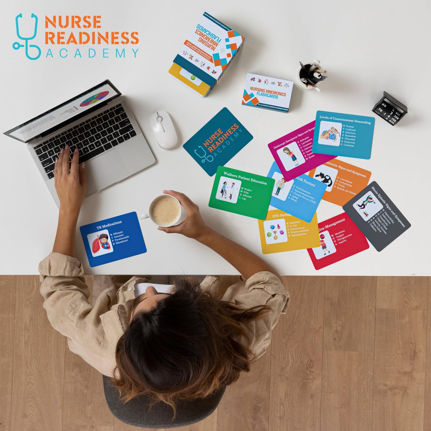 Nurse Readiness Academy Nursing Mnemonics Flashcards – 101+ Illustrated Cards