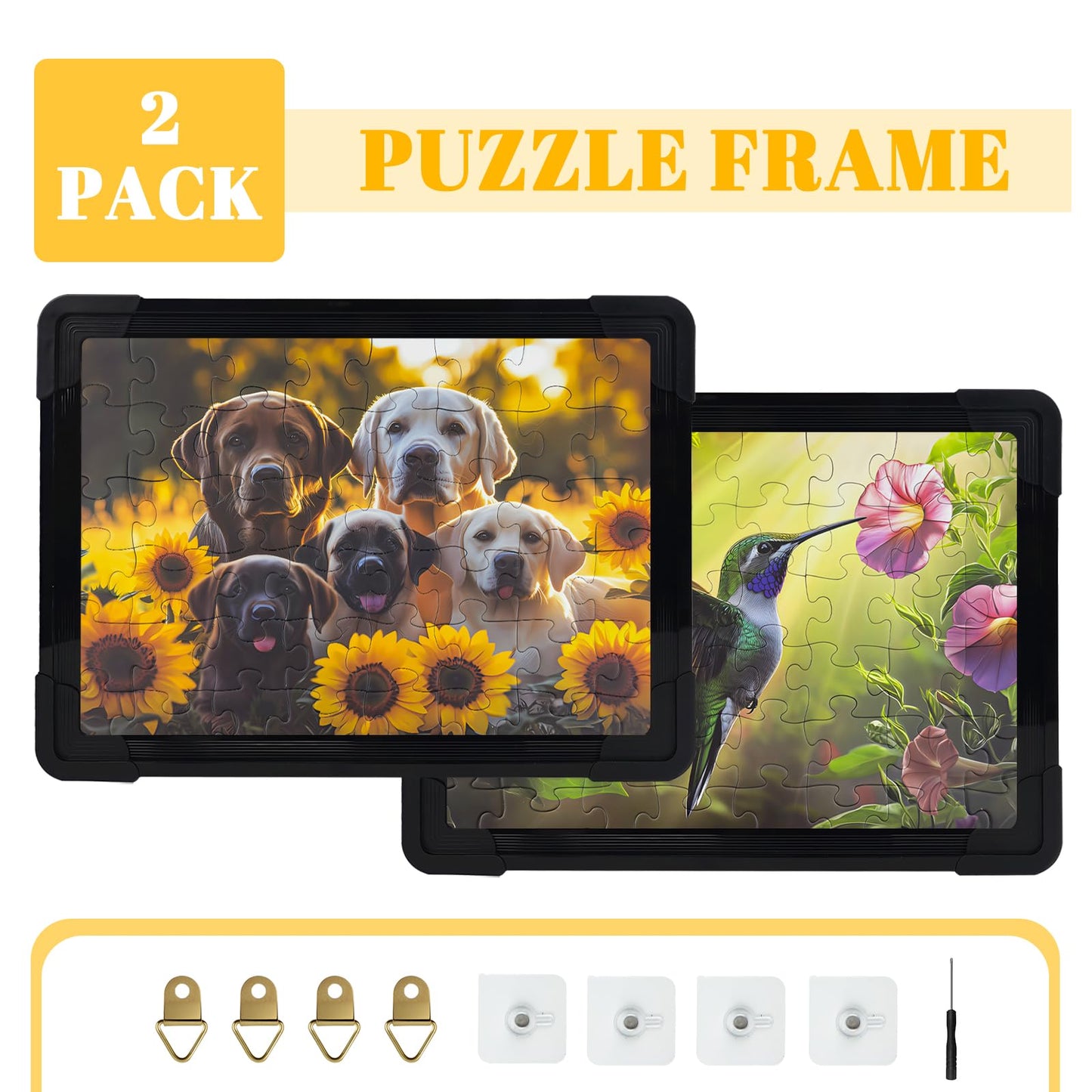 NZNDB 6-Pack 48-Piece Puzzles for Seniors | Easy-Grip Large Pieces, Frames & 1:1 Images