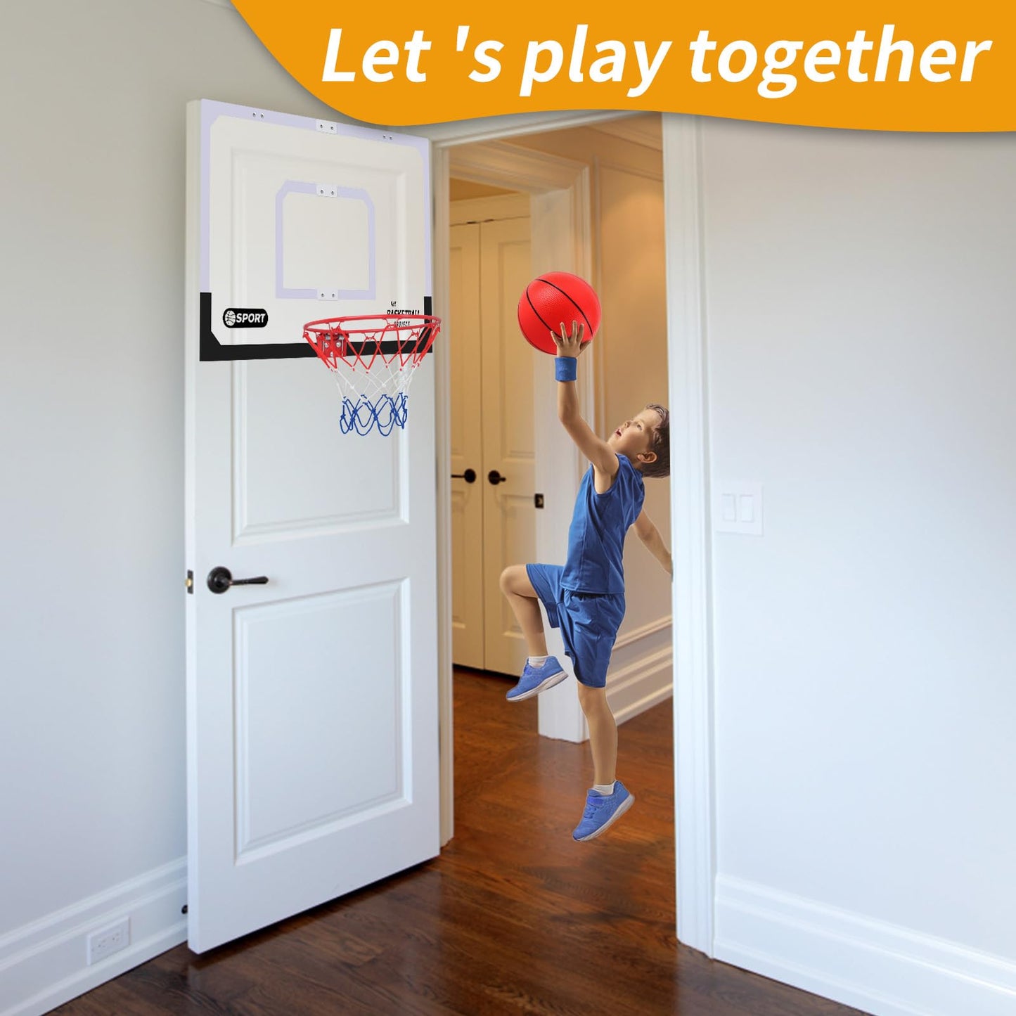 NZQXJXZ Upgrade Basketball Hoop Set – Extra Large 26x17 Pro Indoor Hoop for Door & Wall