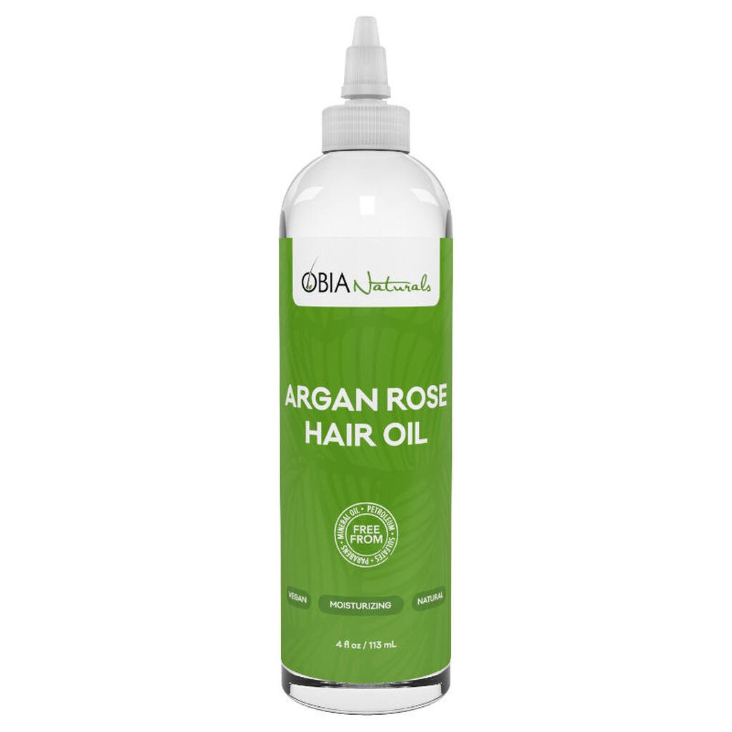 OBIA Naturals Argan Rose Hair Oil: Deeply Nourishing, Enhances Shine & Controls Frizz for All Hair Types 113ml/3.82 oz