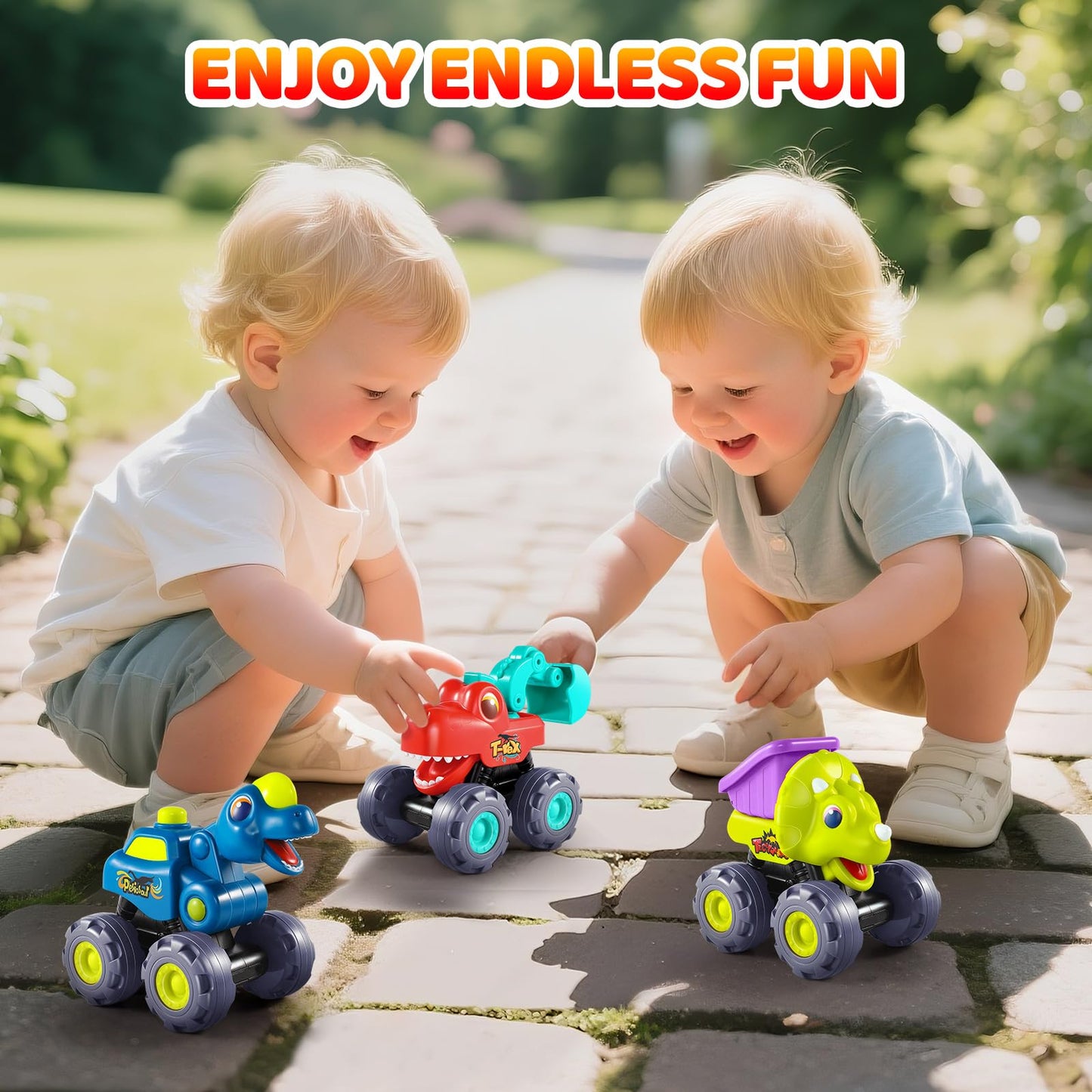 OCATO Dinosaur Monster Trucks for Toddlers 2-4 | Dino Monster Cars for Kids 2-5