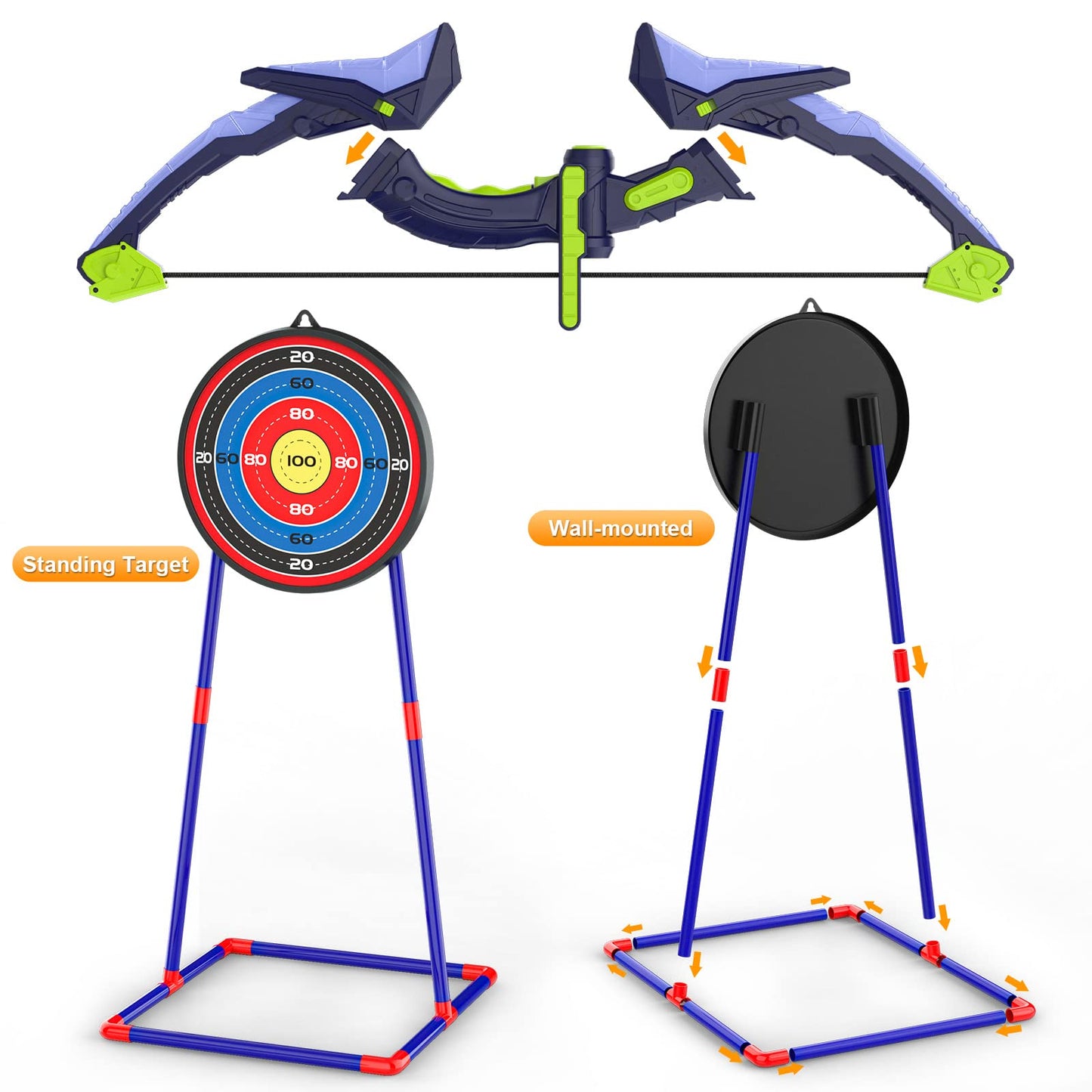Ocditikl 2 Pack Bow and Arrow Set – Light Up Archery for Kids