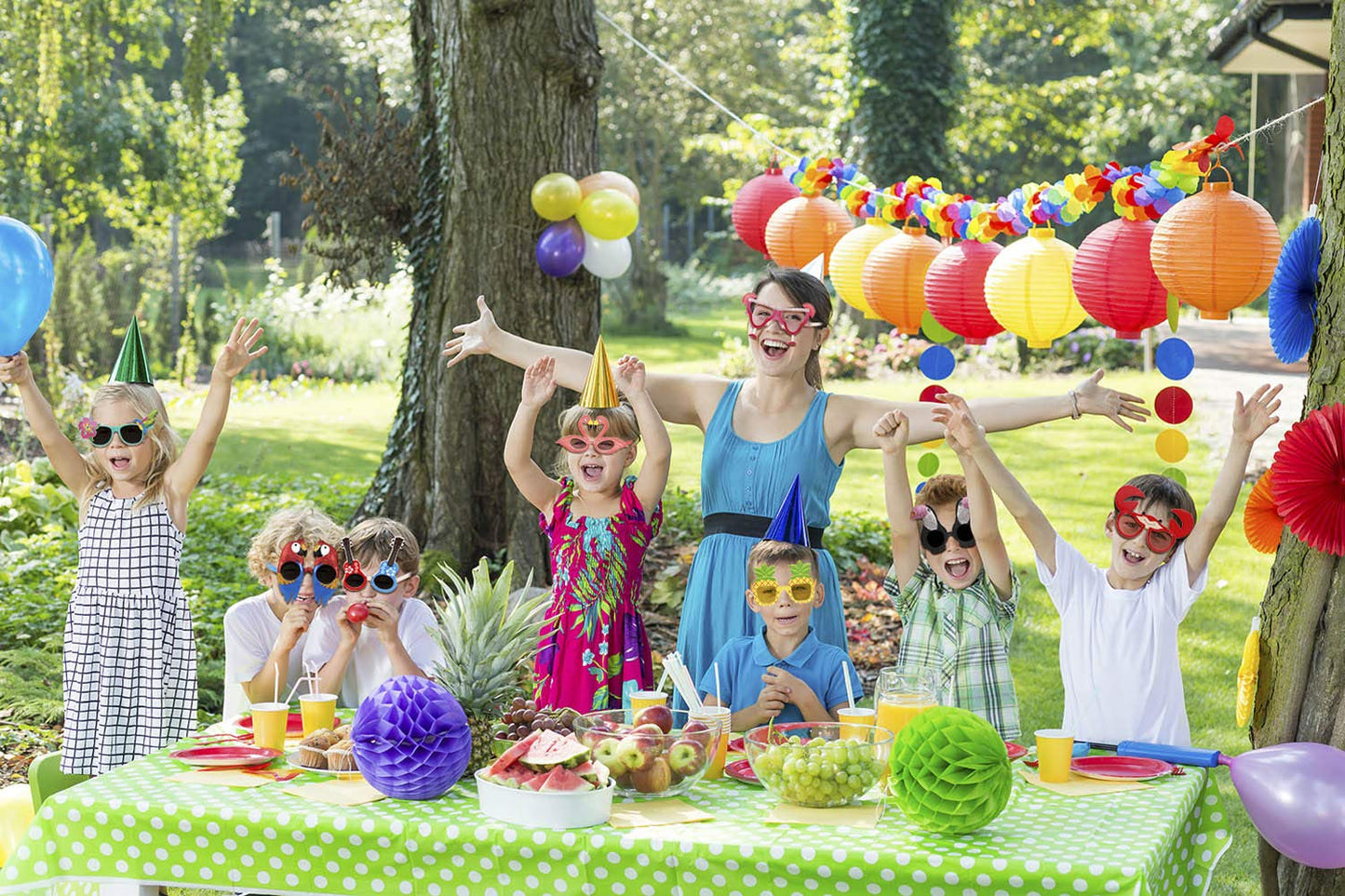 Ocean Line Luau Party Sunglasses – 9 Pairs of Funny Hawaiian Glasses for Kids