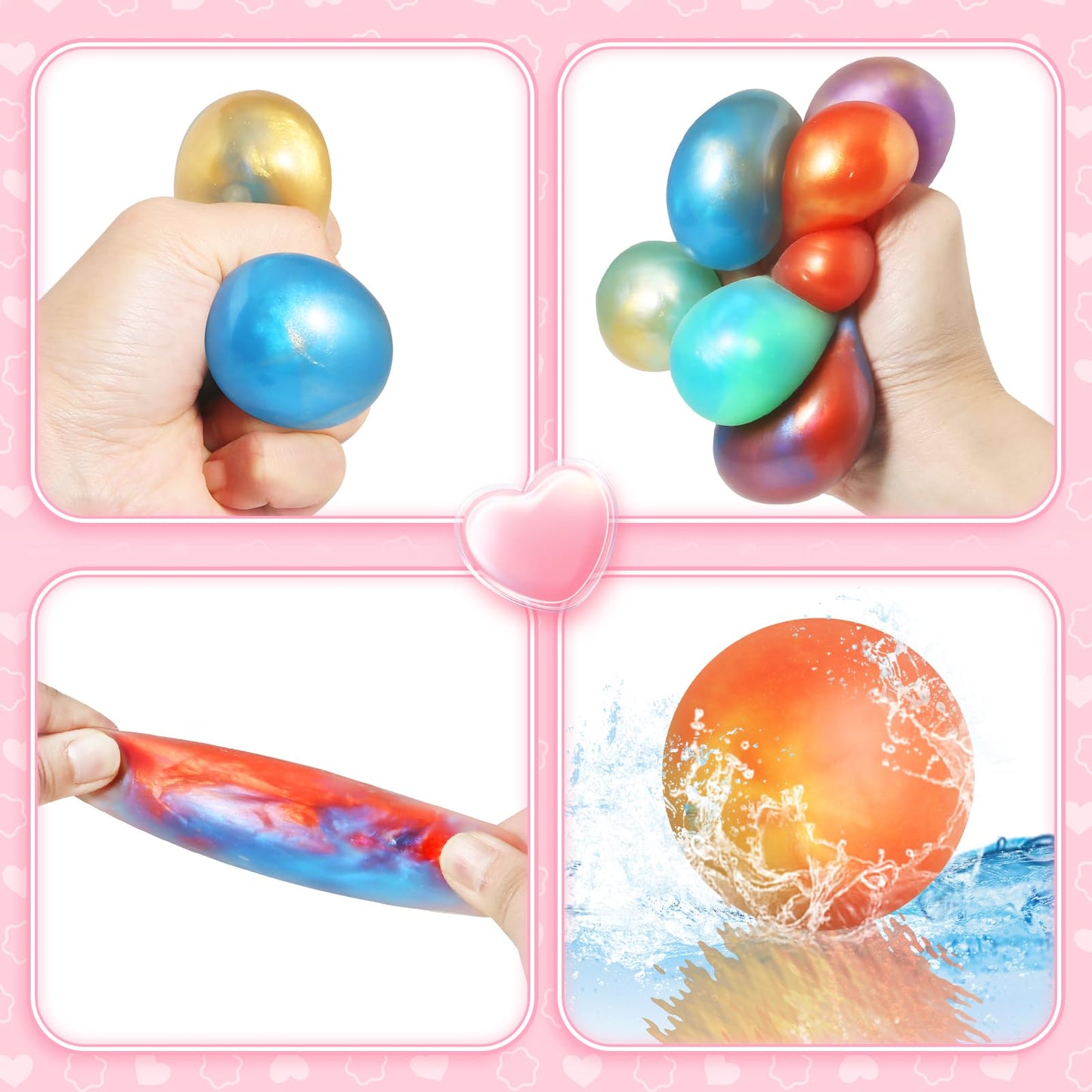 OCHIDO Valentines Cards for Kids – 24 Pack with Slime Squeeze Balls