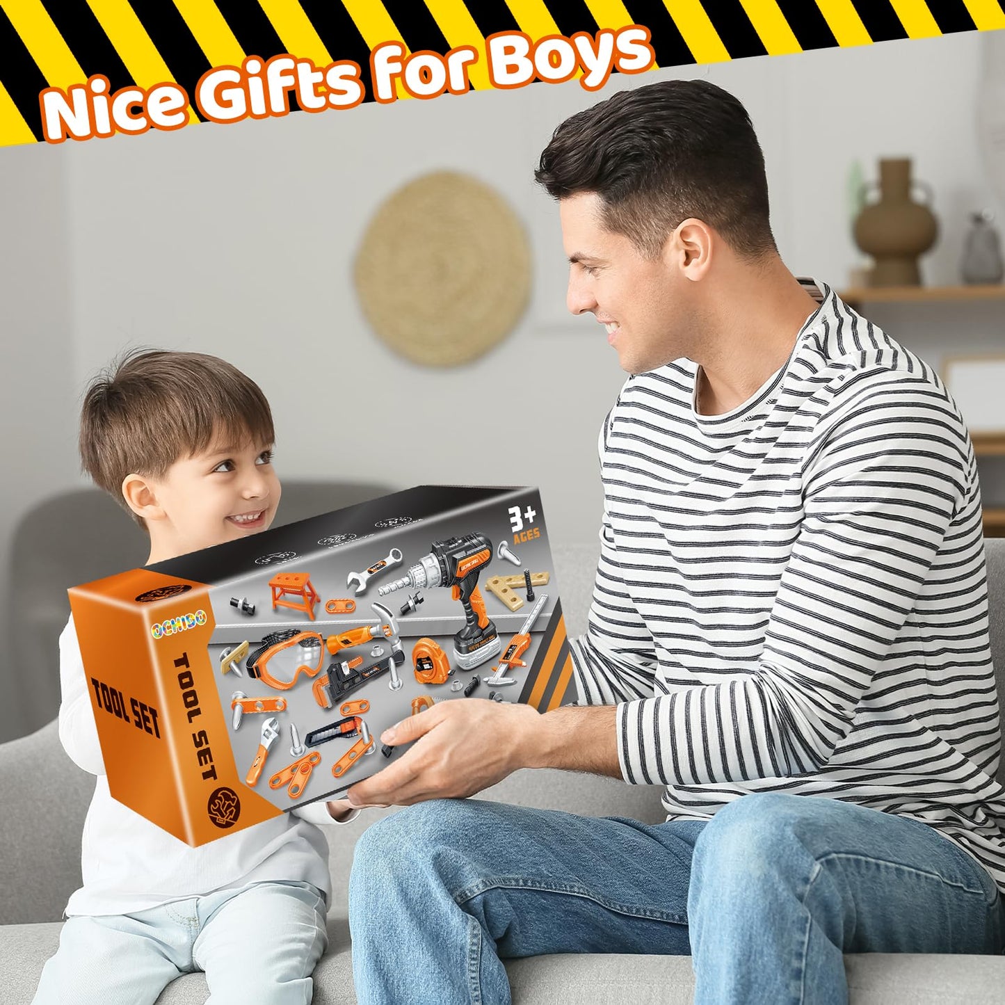 OCHIDO Toy Tool Set with Portable Toolbox – Electric Drill for Ages 3–6