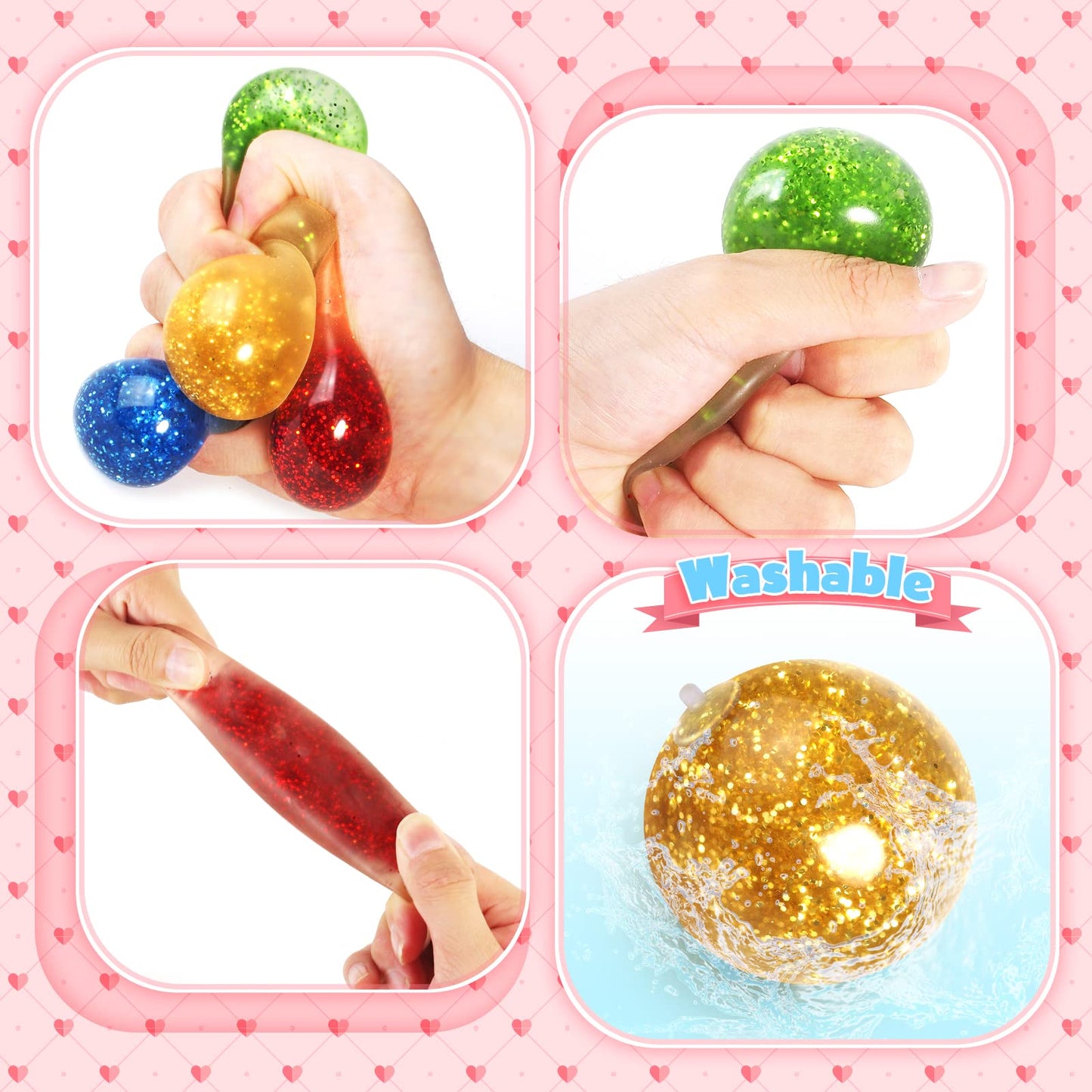 OCHIDO 24-Pack Valentines Cards with Squeeze Balls – Classroom Exchange Gifts