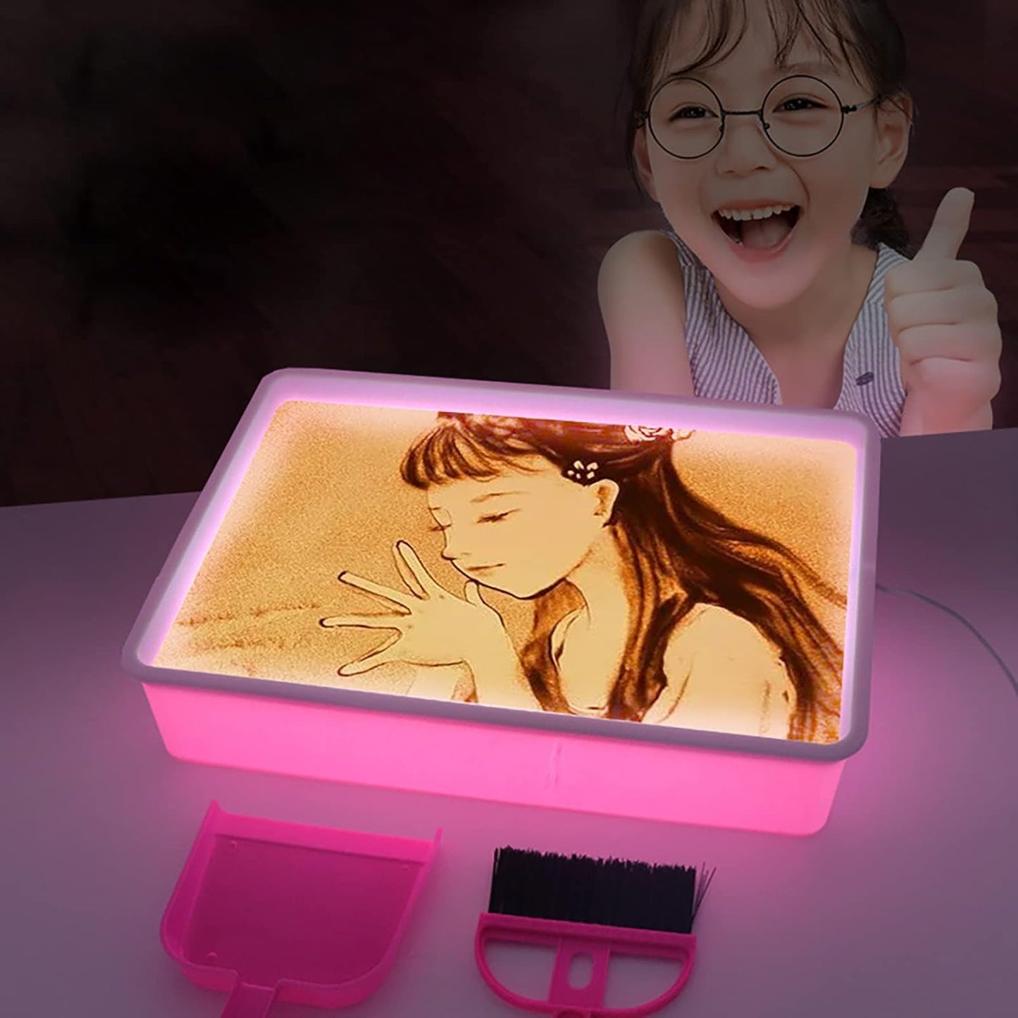 Odoorgames Sand Painting Light Box – 16" Purple, 3 Color Temps, 10 Brightness Levels