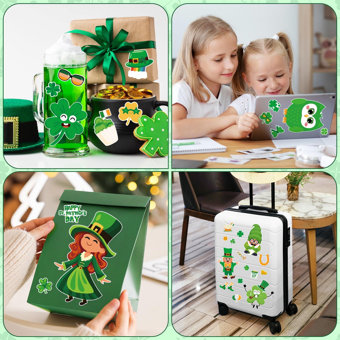 OHOME St Patrick's Day Stickers – 24 Sheets for Crafts, Decor & Party Favors