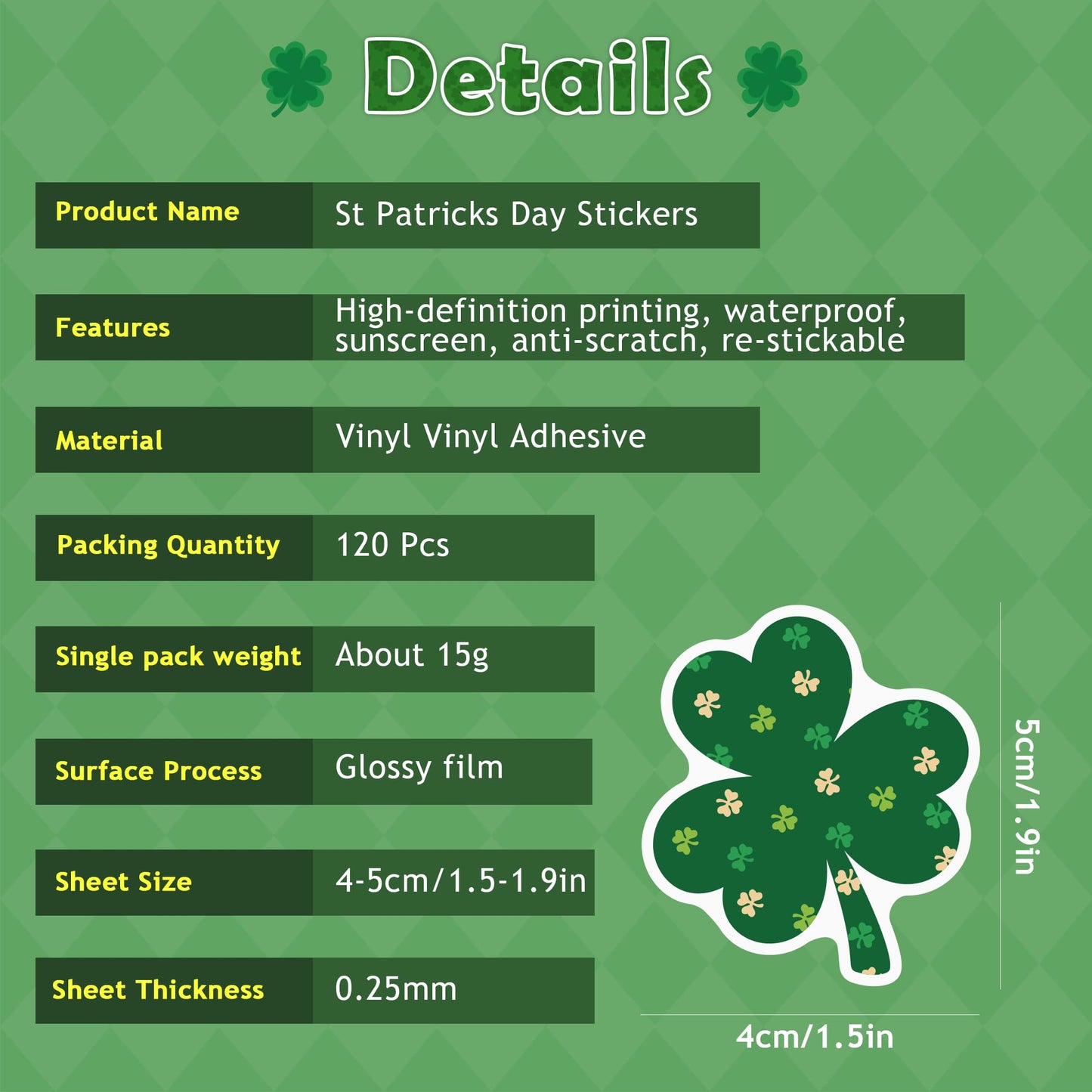 OHOME St Patricks Day Stickers for Kids – 120+ Festive Shamrock & Leprechaun Sticker Set for Crafts