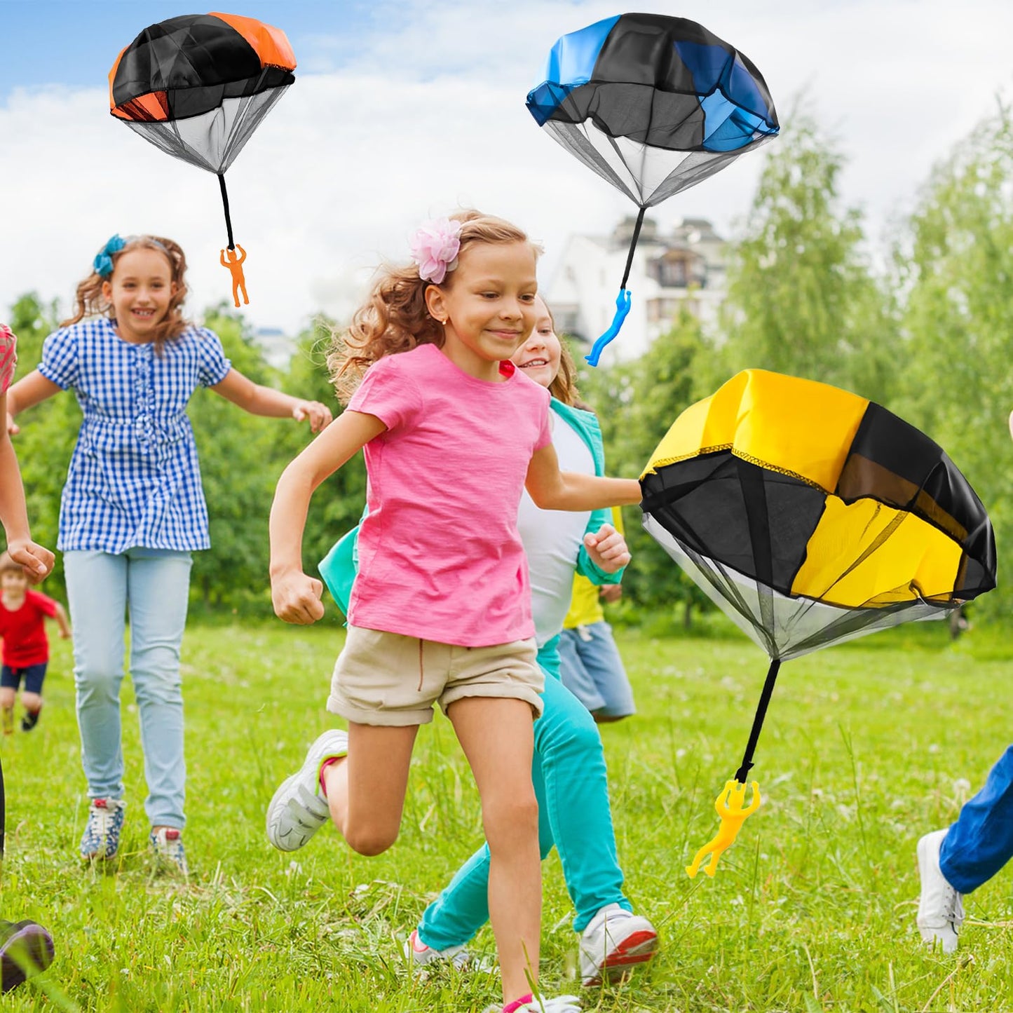 OJYUDD 10 Pack Parachute Toy for Kids - Tangle-Free Indoor & Outdoor Fun