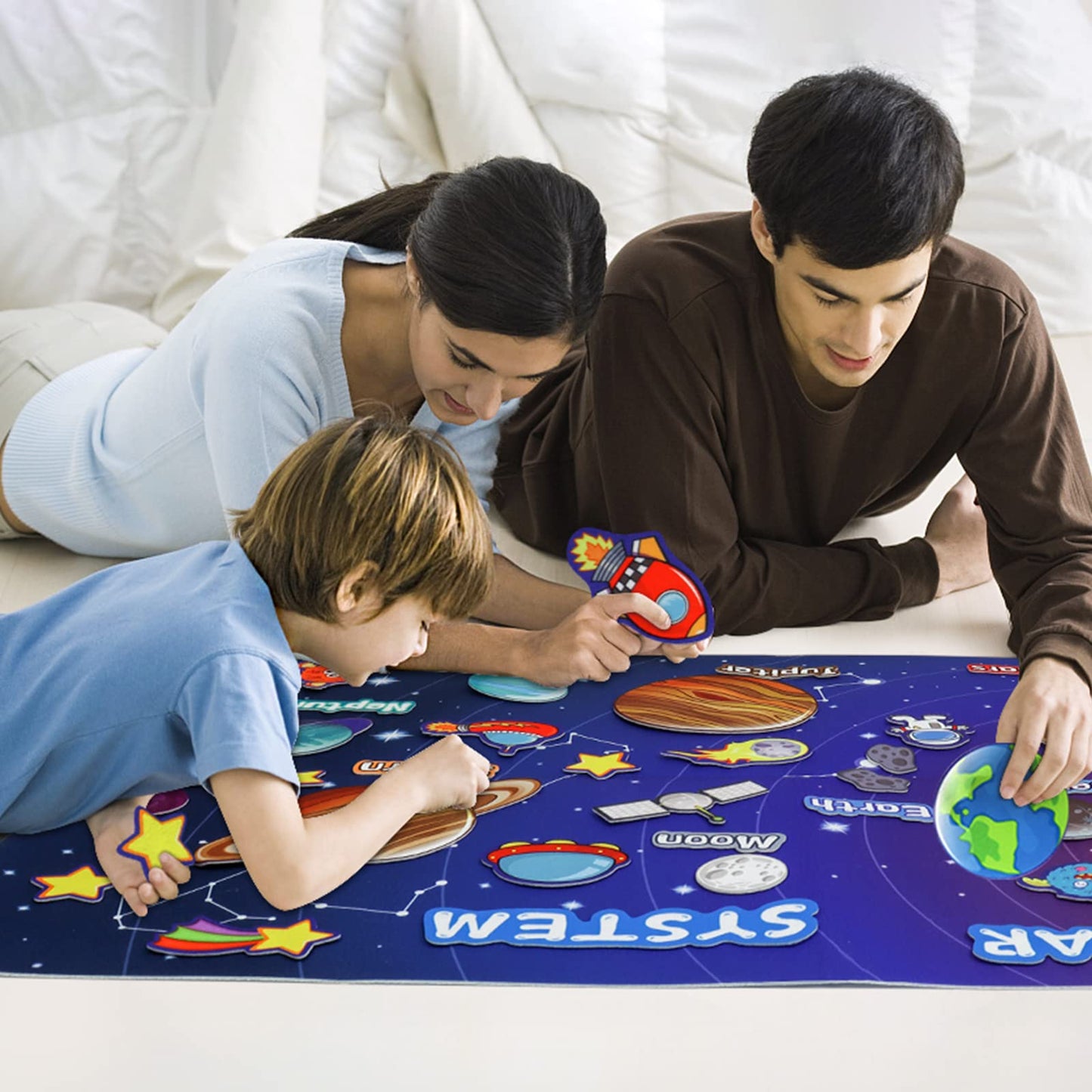 OKOOKO Solar System Felt Story Board Set – 41 Pieces, 43x29 in Space Learning Kit