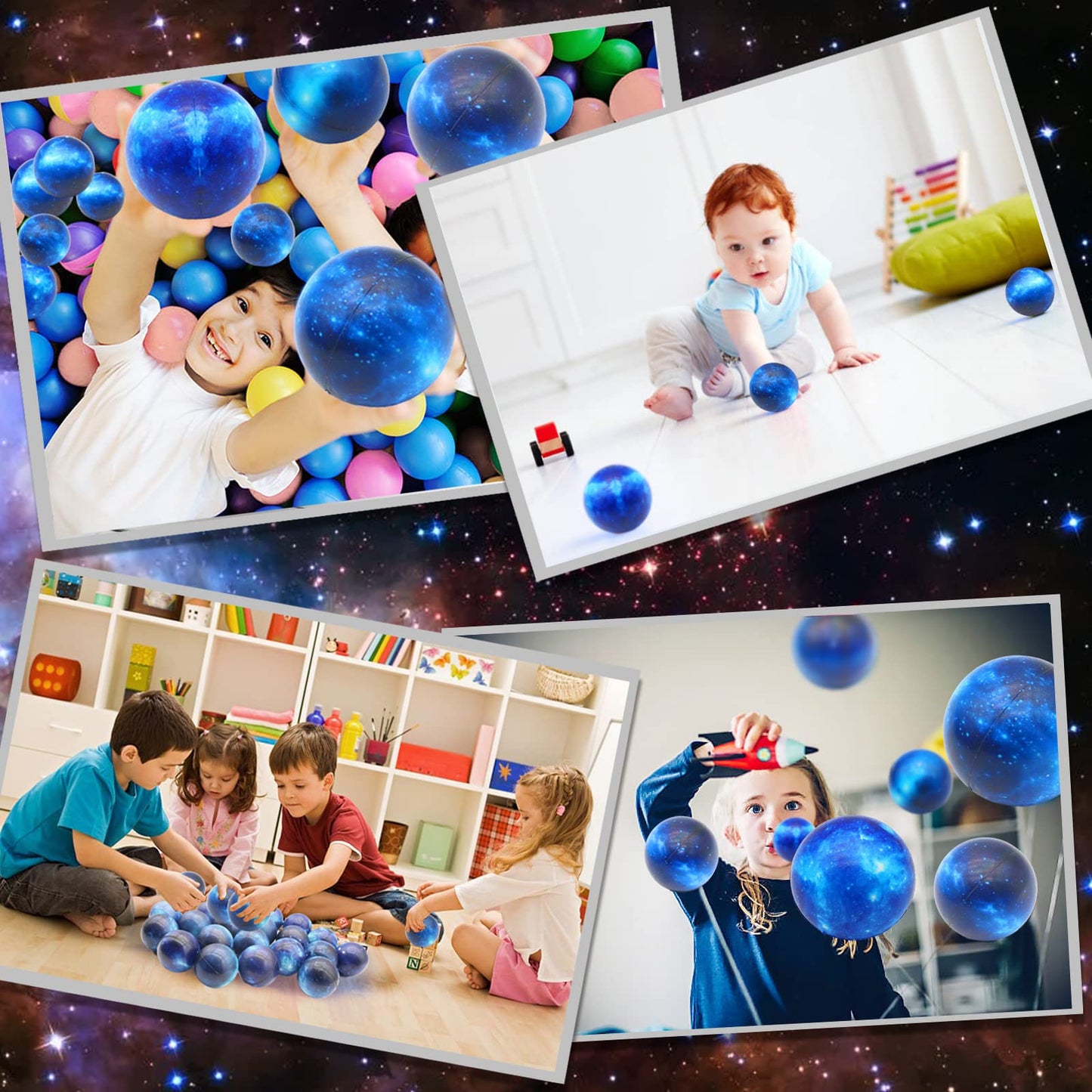 Oleitodh Galaxy Stress Balls Bulk — 60 Pack, 2.5-Inch Space Squeeze Fidget Toys