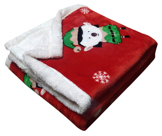 OLIVIA ROCCO Reversible Teddy Fleece Duvet Set With Snow White Faux Fur For Single Double