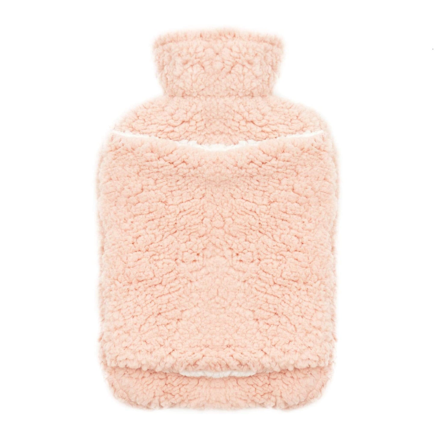 OLIVIA ROCCO Teddy Fleece Hot Water Bottle With Pocket Hand Warmer 2L Natural Rubber UK