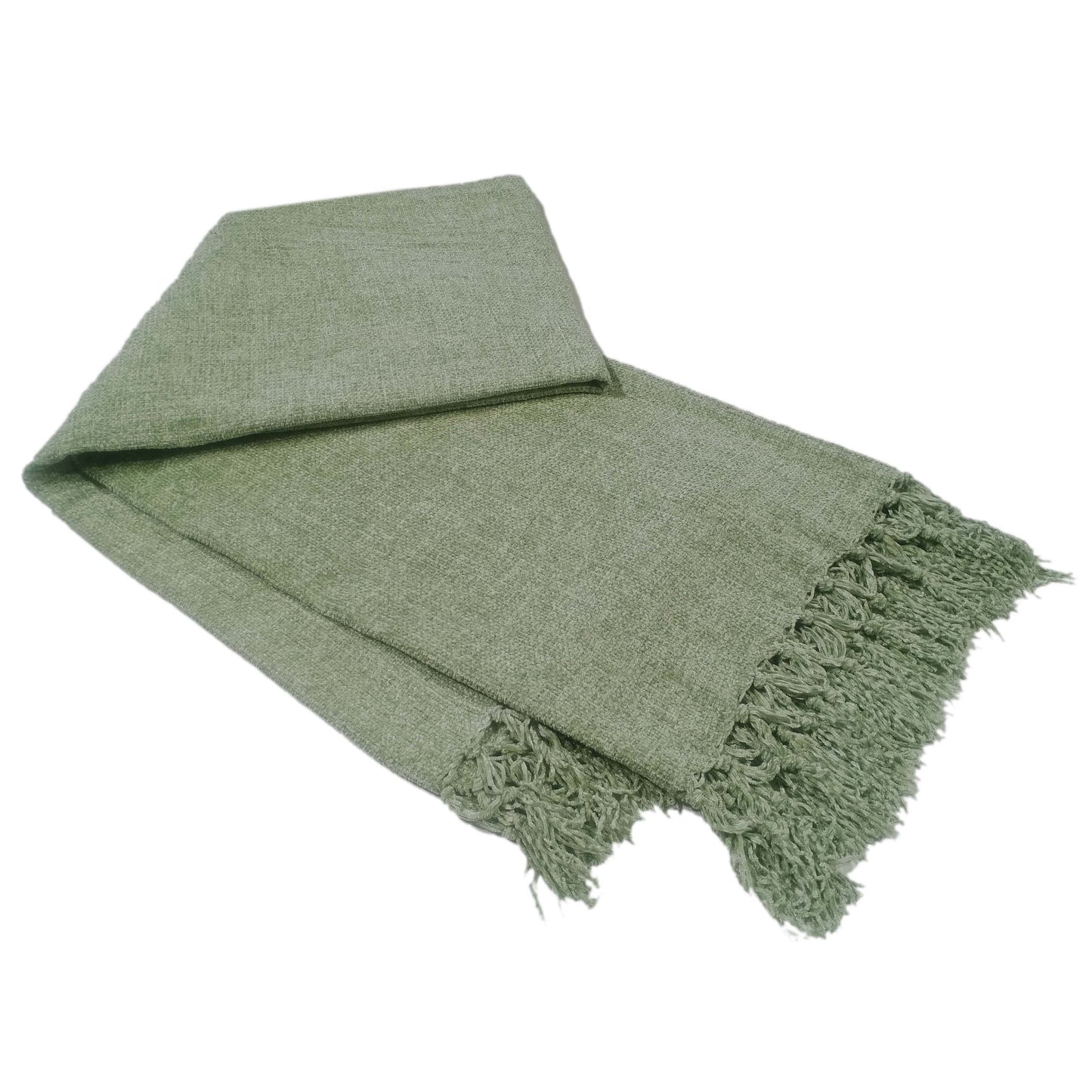 OLIVIA ROCCO Chenille Tassel Throw Blanket for Couch Sofa Chair Bed All-Season Cosy Sofa and Bedroom Layering
