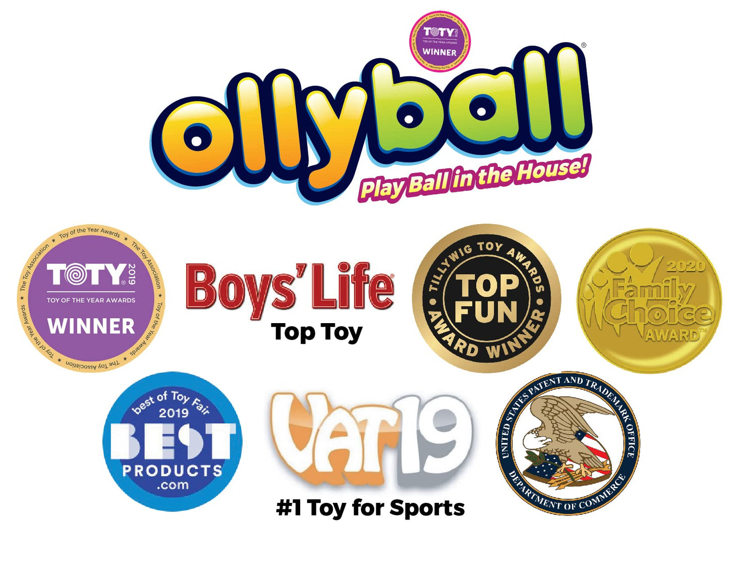Ollyball Keepy Uppy – Patented Indoor Play Ball for Safe, Active Family Fun | 12-Inch Indoor Ball