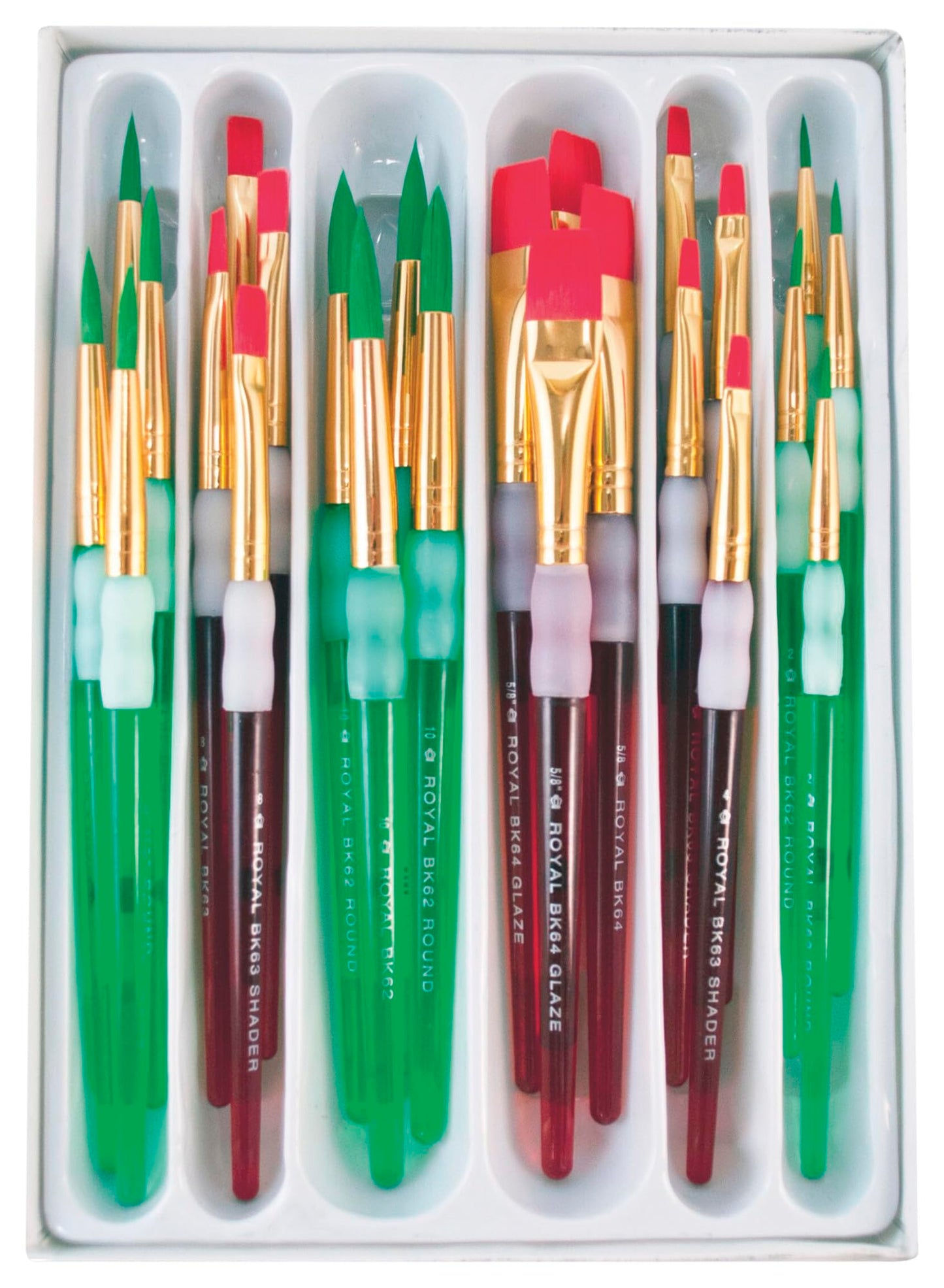 OMNIA Brush Big Kids Choice 24-Pack: Round & Flat Water-Based Brushes