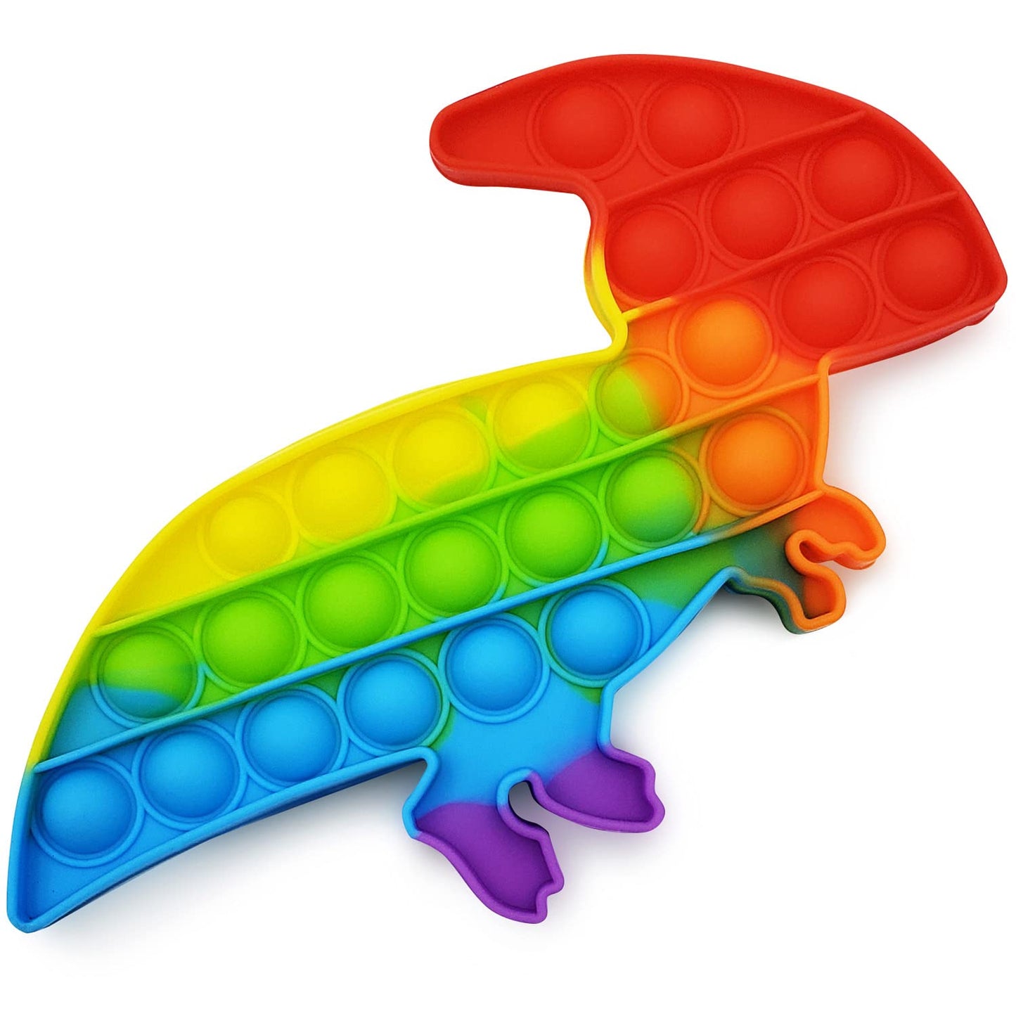 Only U Dinosaur Pop Fidget Toys Set – 4 Pack Silicone Rainbow Dino Push Pop