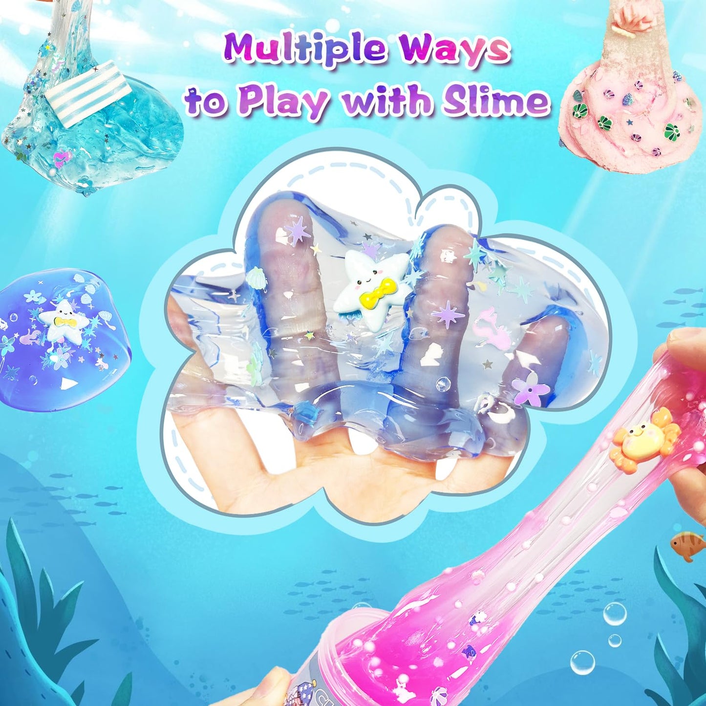 OPLDYRK 7 Pack Slime Kits: Butter, Cloud & Crunchy Slime Sets for Kids 8-12