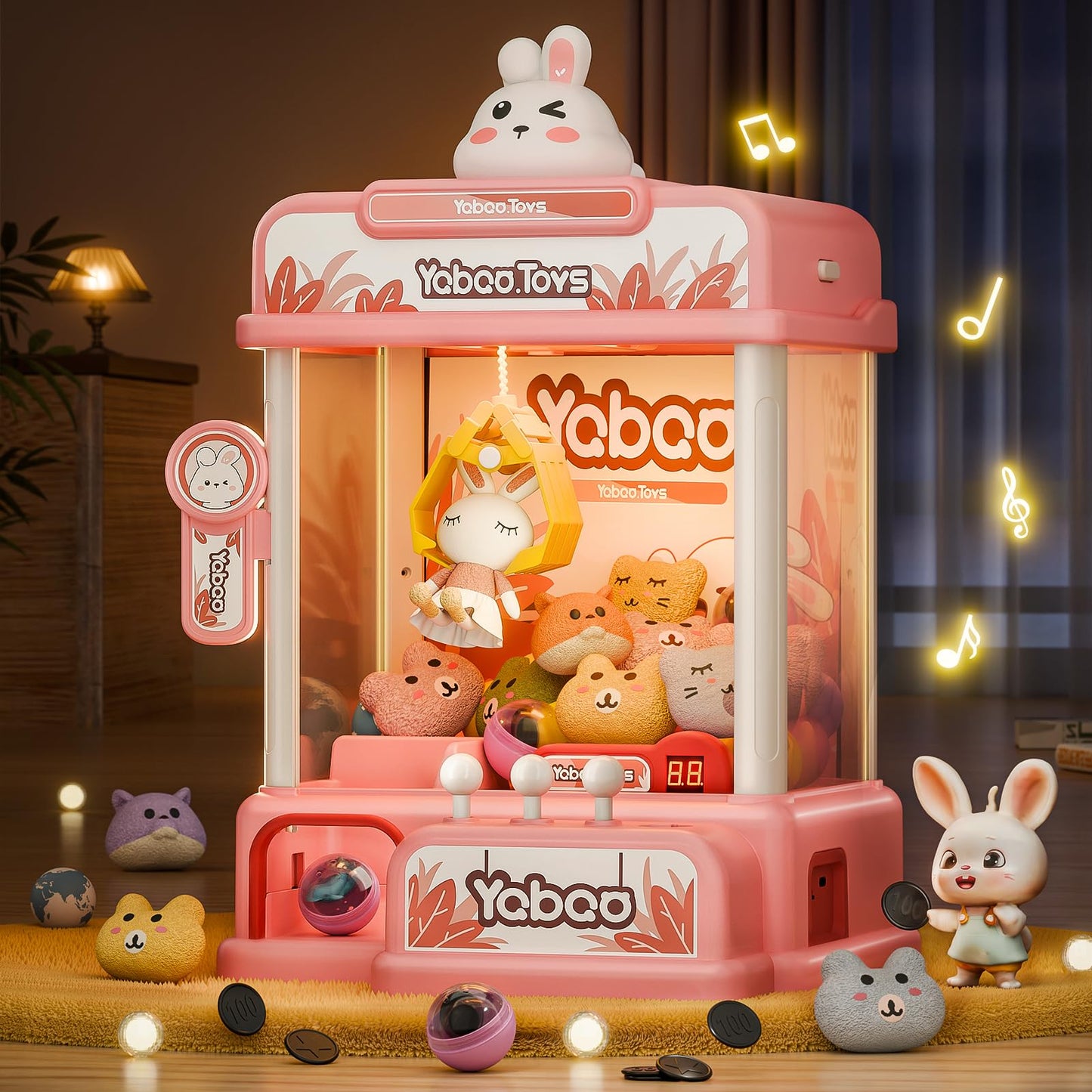 ORANGE OCEAN 54 PCS Large Claw Machine for Kids — Sound & Light Arcade Toy for Ages 3-8