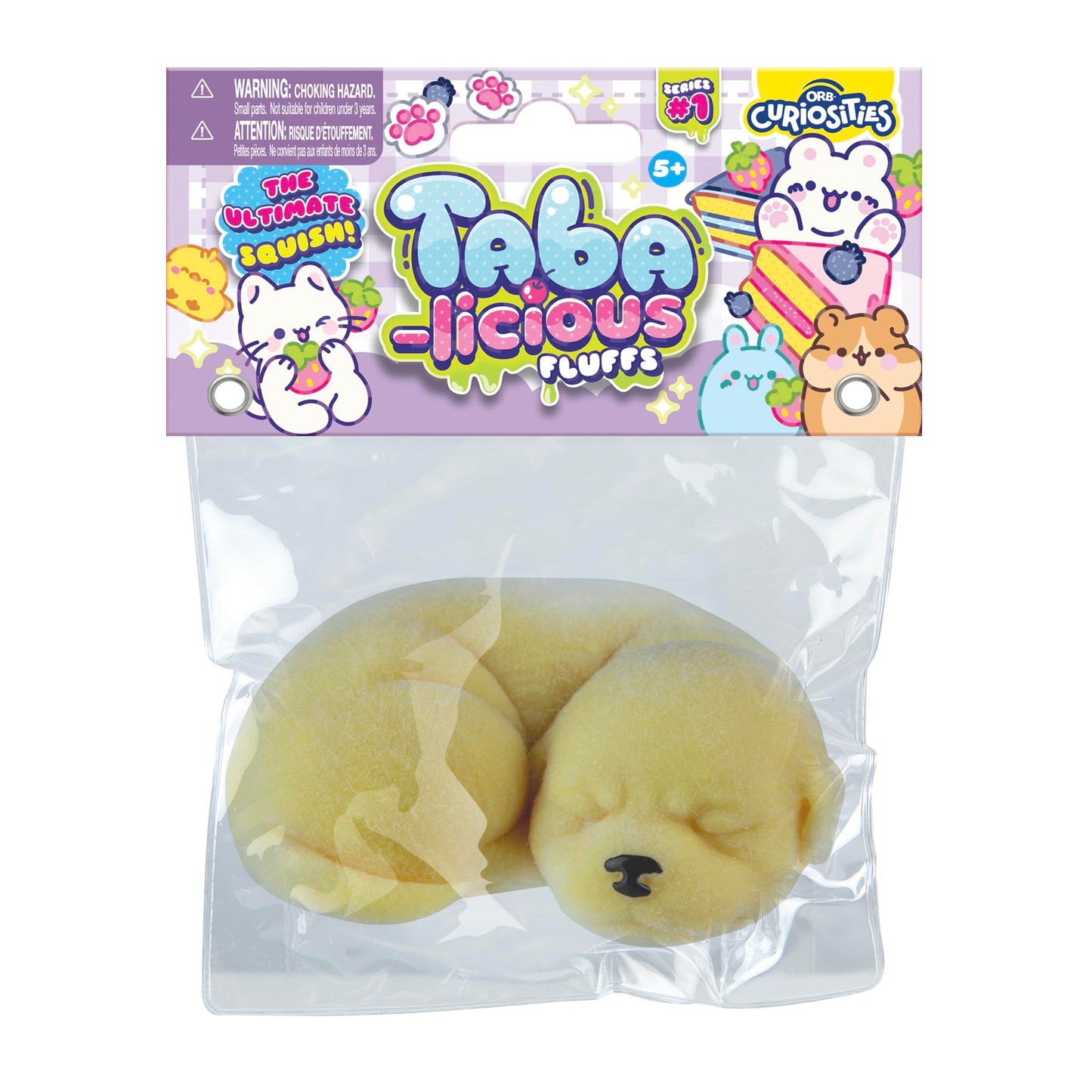 ORB Tabalicious Fluffs TABA Dog Yellow – Fuzzy Squishy Toy by The Orb Factory