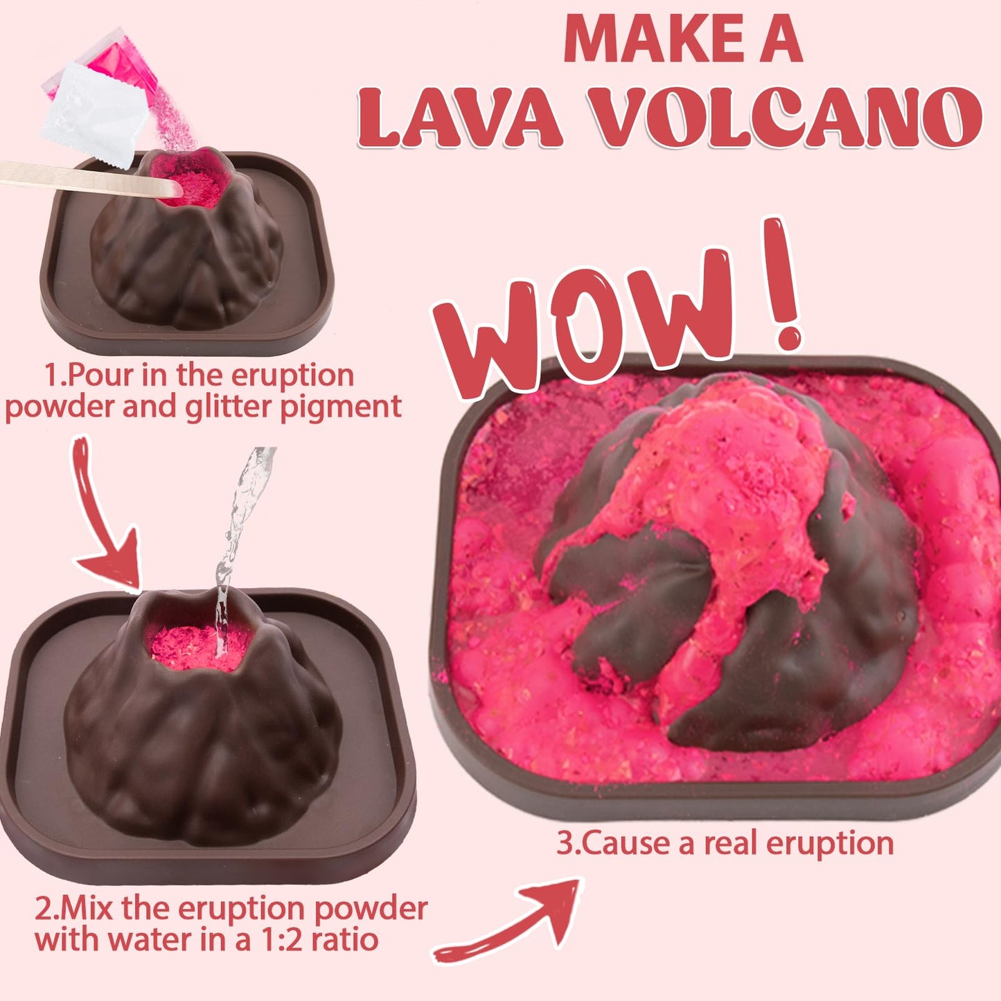 Oriental Cherry Valentines Volcano Kit — 24-Pack Erupting Science Gifts for Kids
