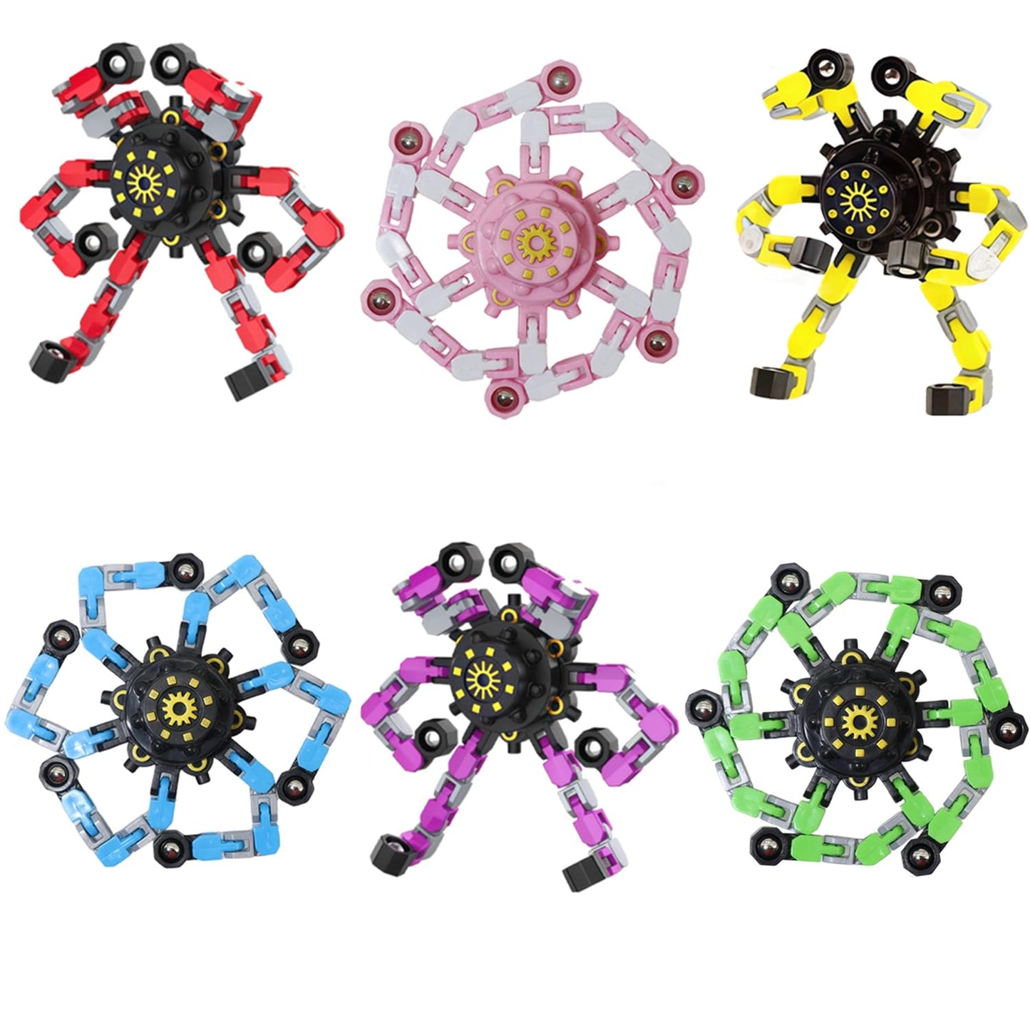 Original Ecology 6pcs Transformable Fidget Spinners — Sensory Toys for Kids