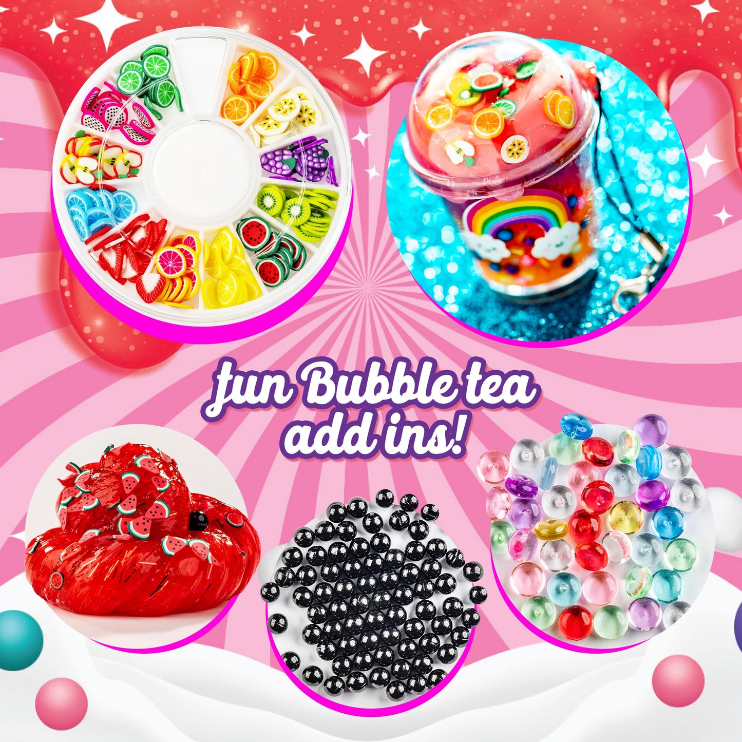 Original Stationery Bubble Tea Slime Kit – Tea Shop Themed DIY Slime for Girls