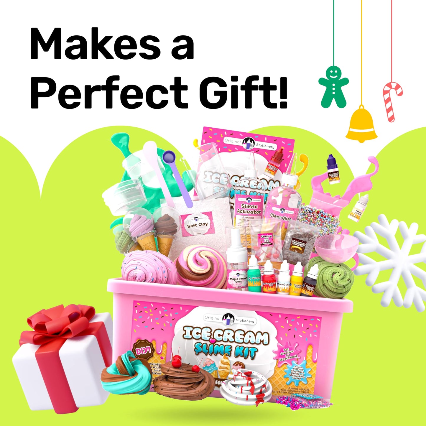 Original Stationery Ice Cream Slime Kit – 31-Piece Scented Slime Set for Girls 8–12