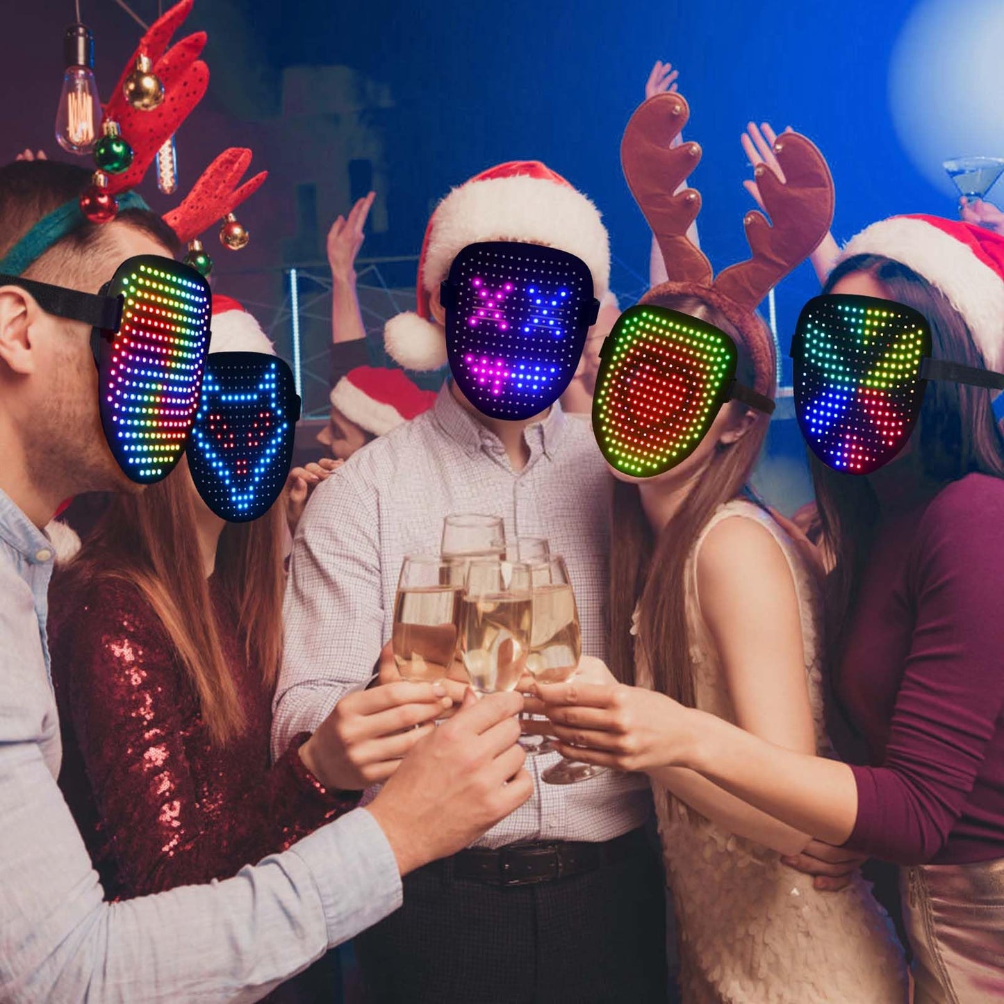 ORWINE LED Mask – Gesture-Sensing Light Up Mask for Cosplay & Parties