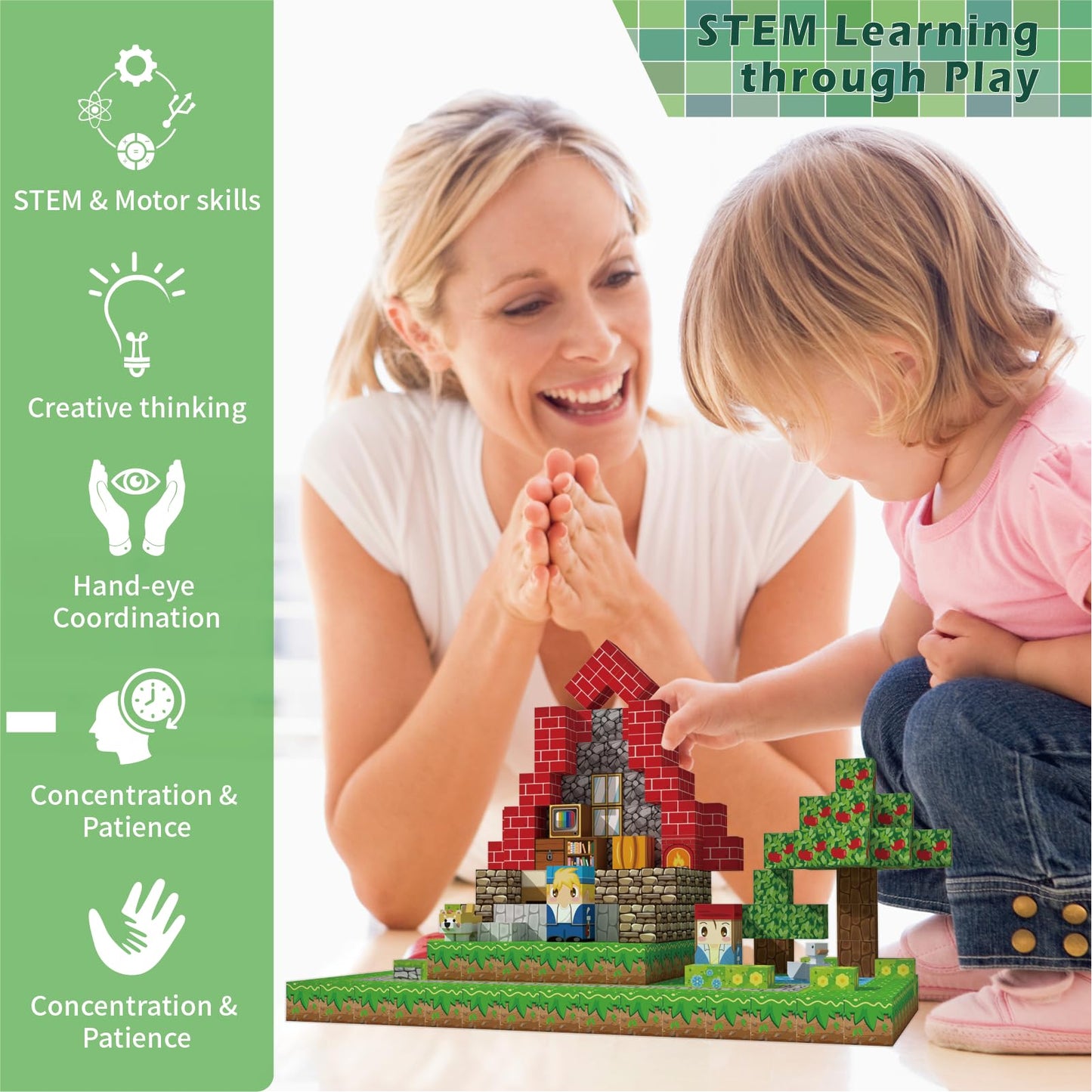 Oryvold 200 PCS Magnetic Blocks – Upgraded STEM Building Toys with 5 Animal Shapes for Kids 3+