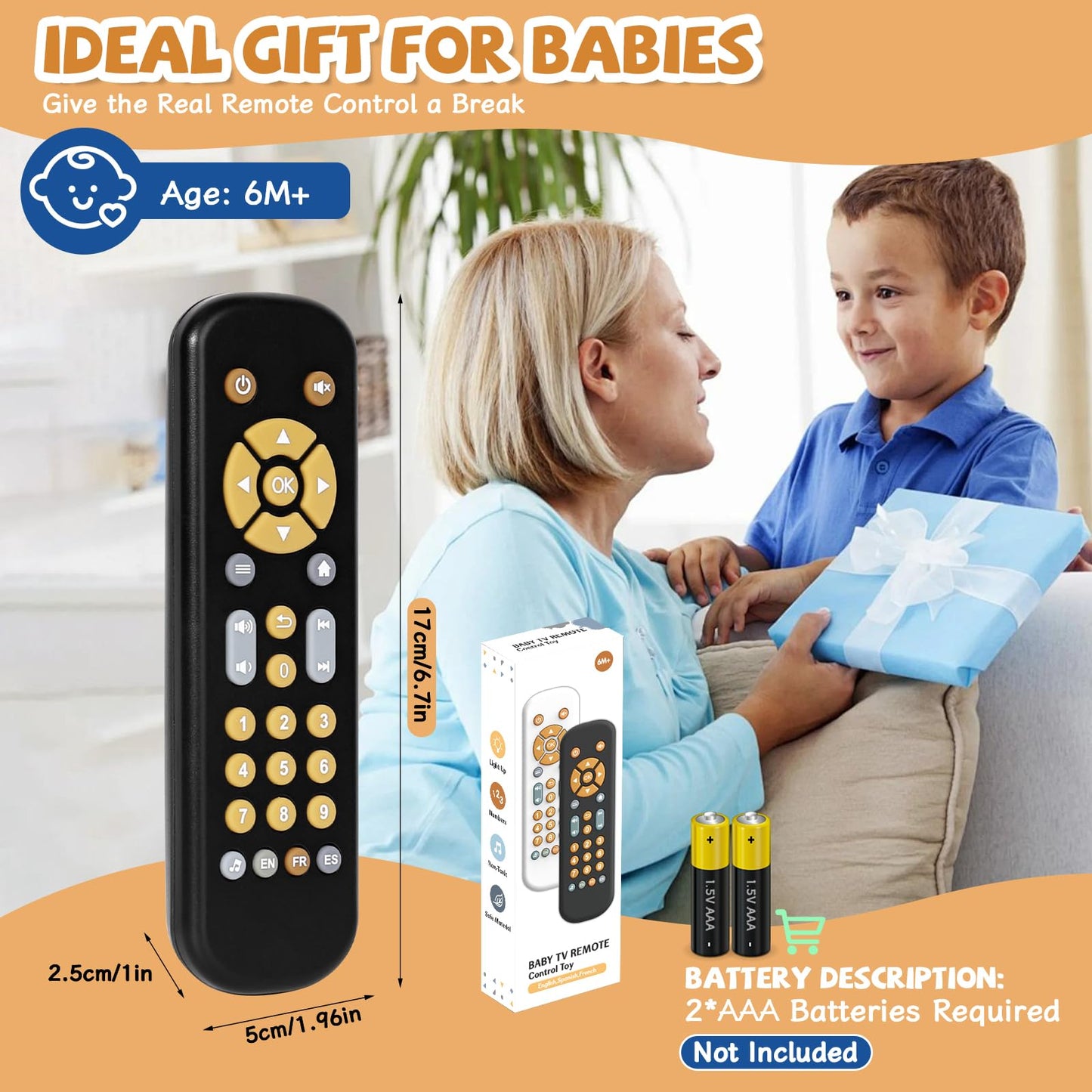 Orzbow Baby Remote Control Toy – Music, Lights & Realistic Sounds | BPA Free